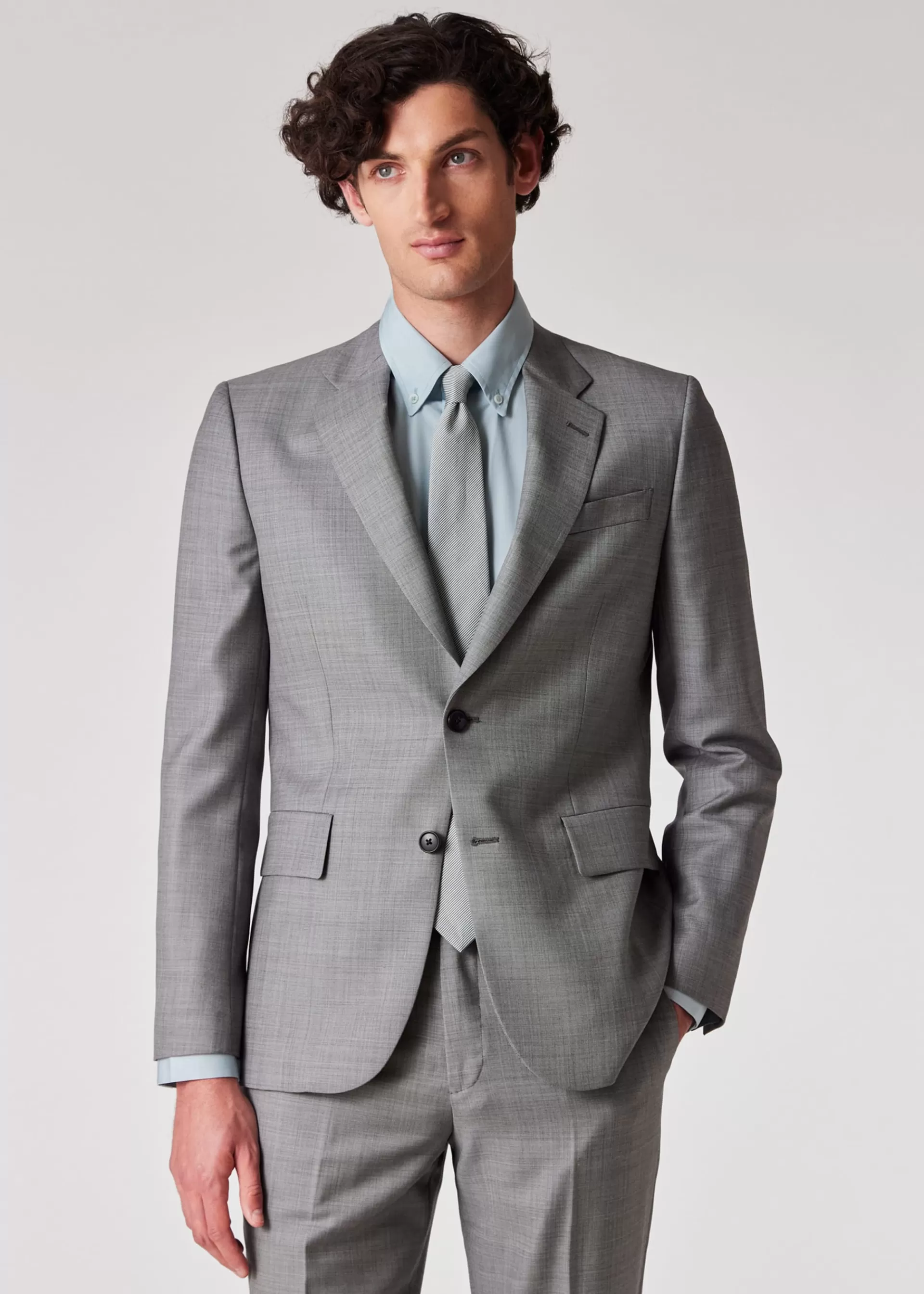 The Brierley - Light Grey Sharkskin Wool Suit>Paul Smith Store