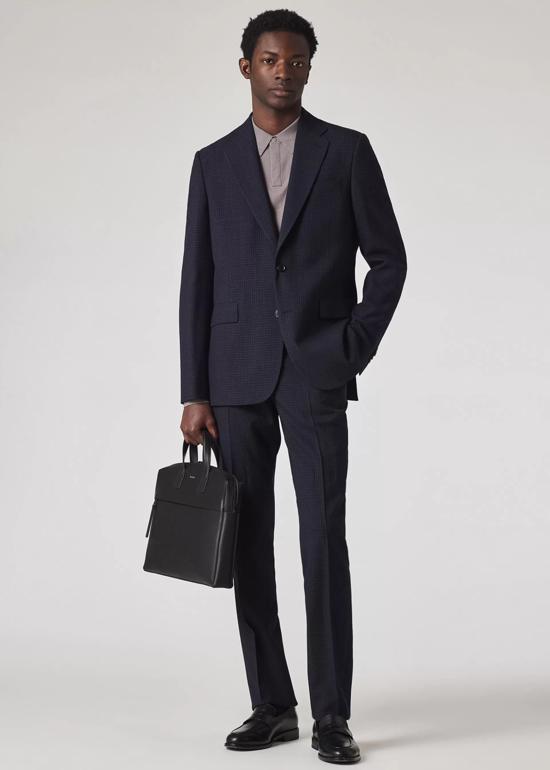 The Brierley - Navy Gingham Check Stretch-Wool Suit>Paul Smith Fashion