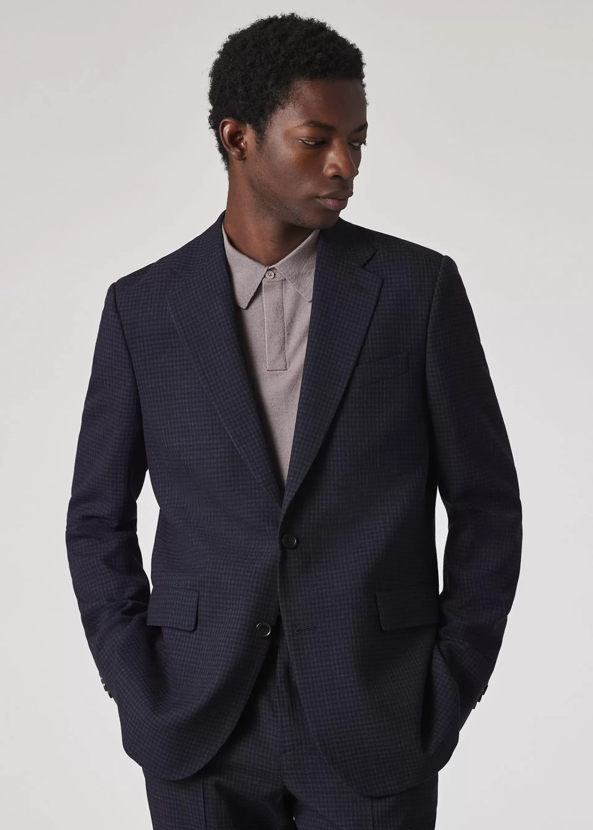 The Brierley - Navy Gingham Check Stretch-Wool Suit>Paul Smith Fashion