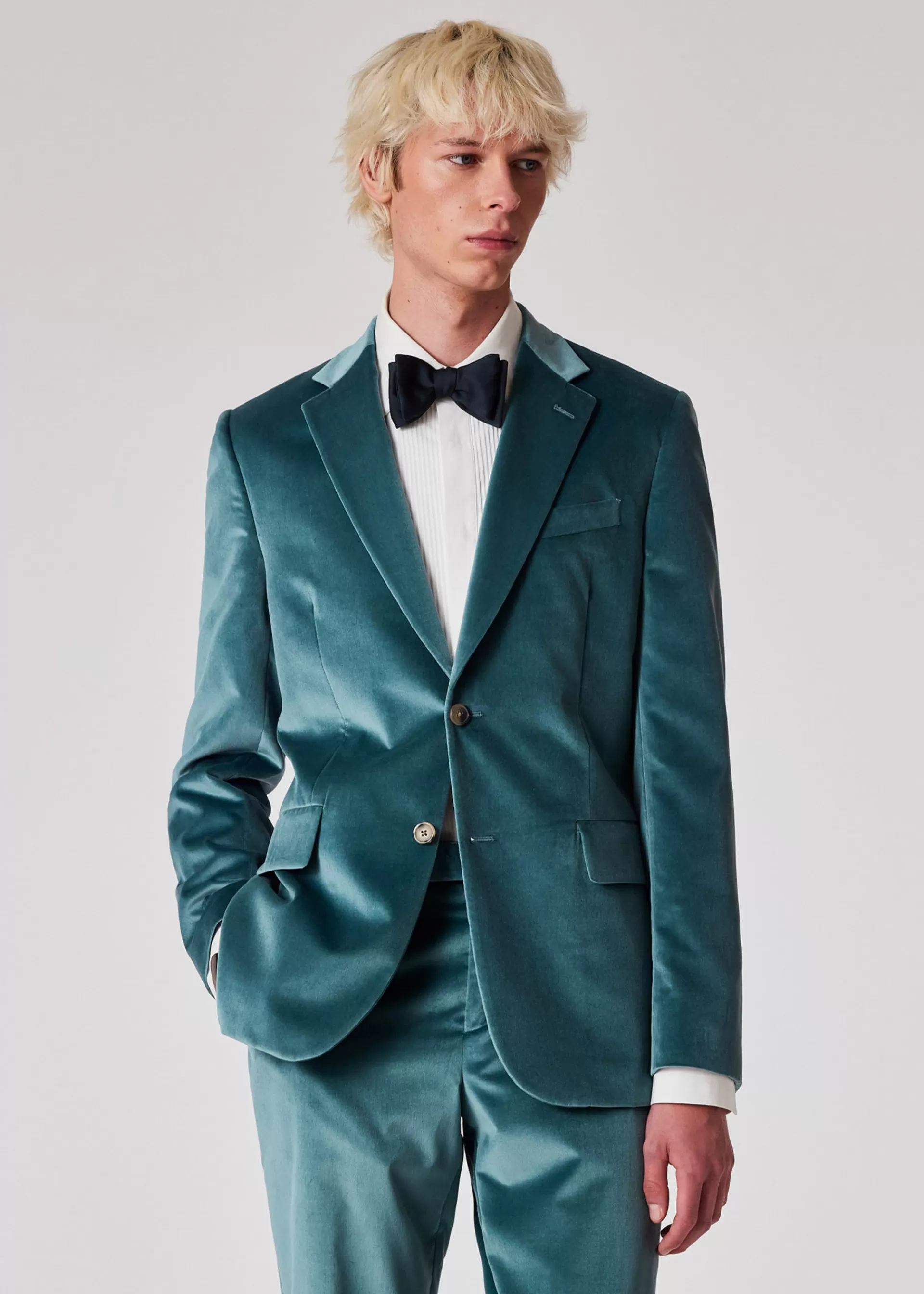 The Brierley - Teal Blue Velvet Blazer>Paul Smith Store