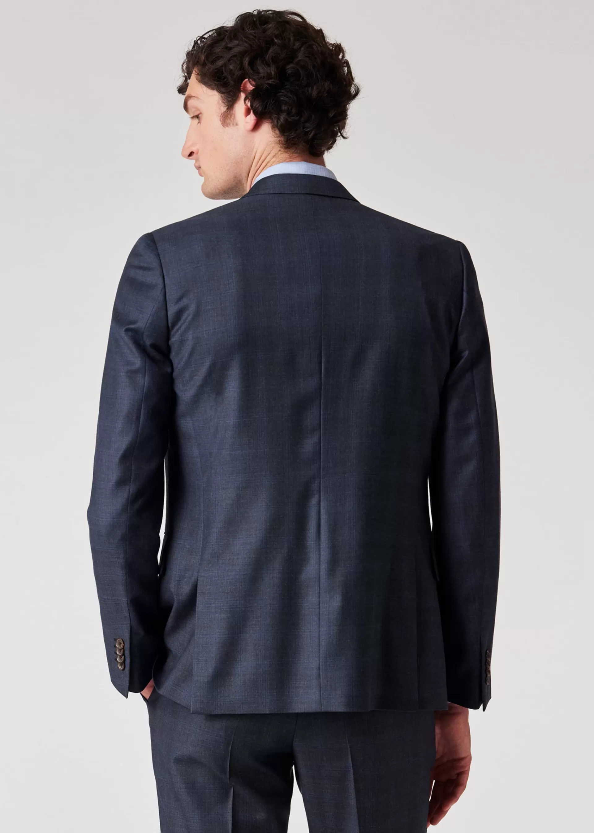 The Soho - Tailored-Fit Dark Blue Check Wool Three-Piece Suit>Paul Smith New