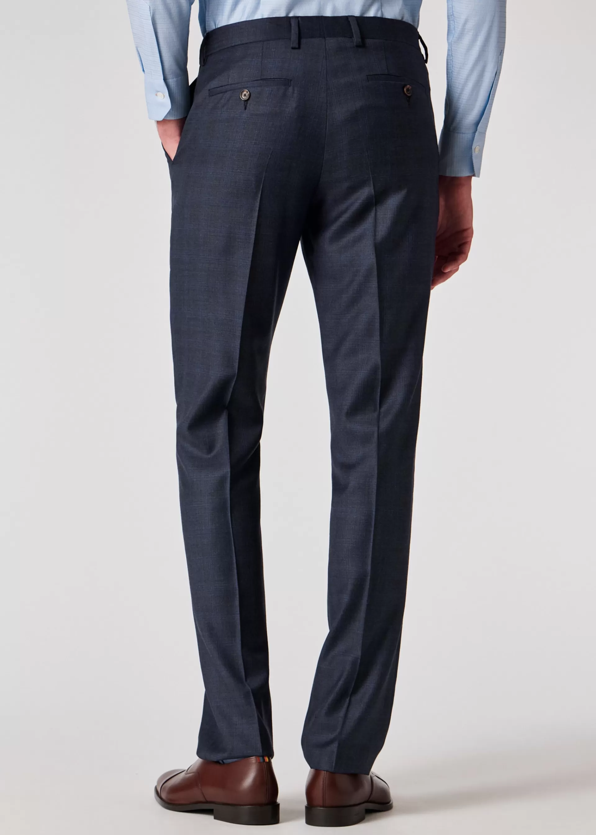 The Soho - Tailored-Fit Dark Blue Check Wool Three-Piece Suit>Paul Smith New