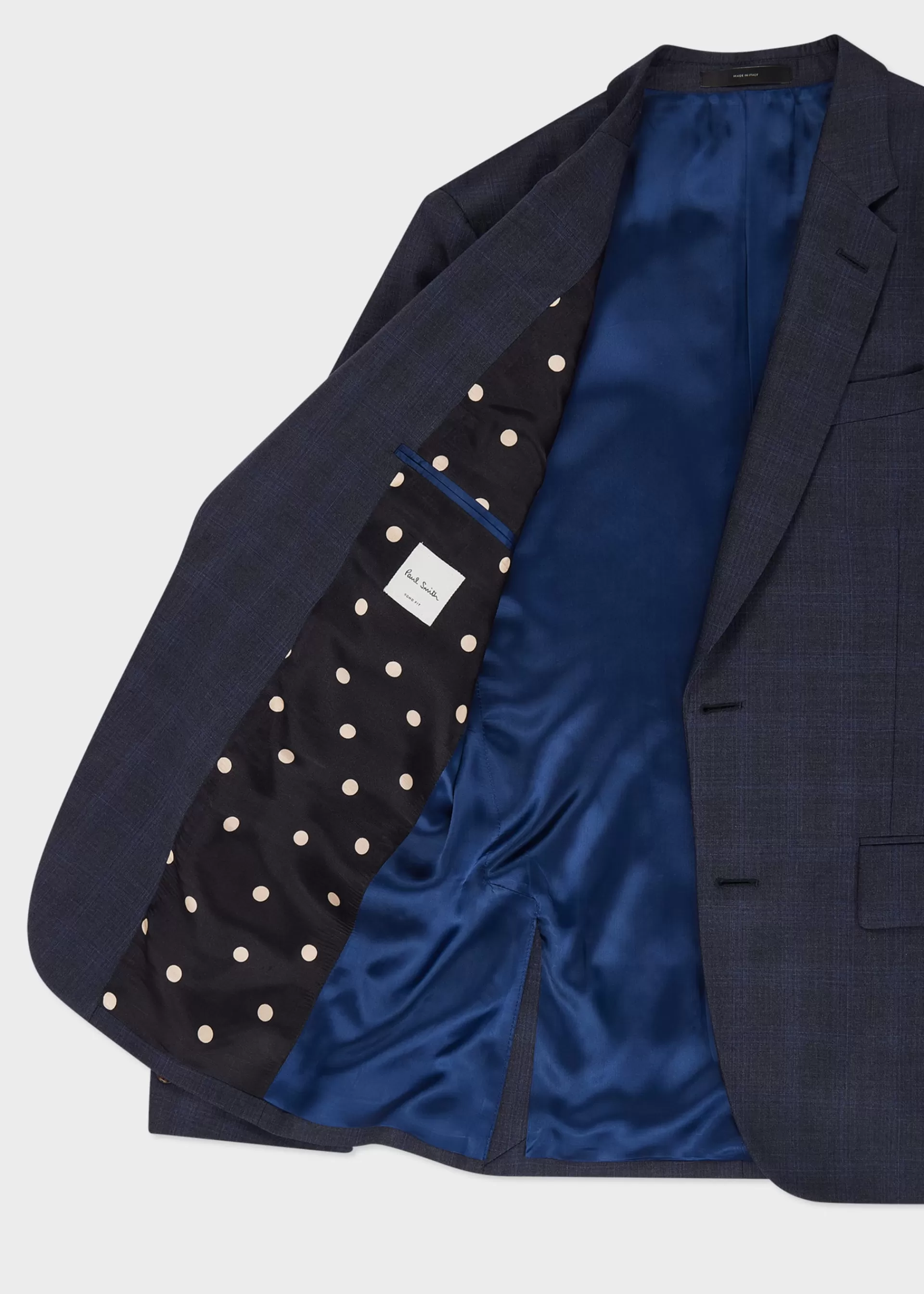 The Soho - Tailored-Fit Dark Blue Check Wool Three-Piece Suit>Paul Smith New