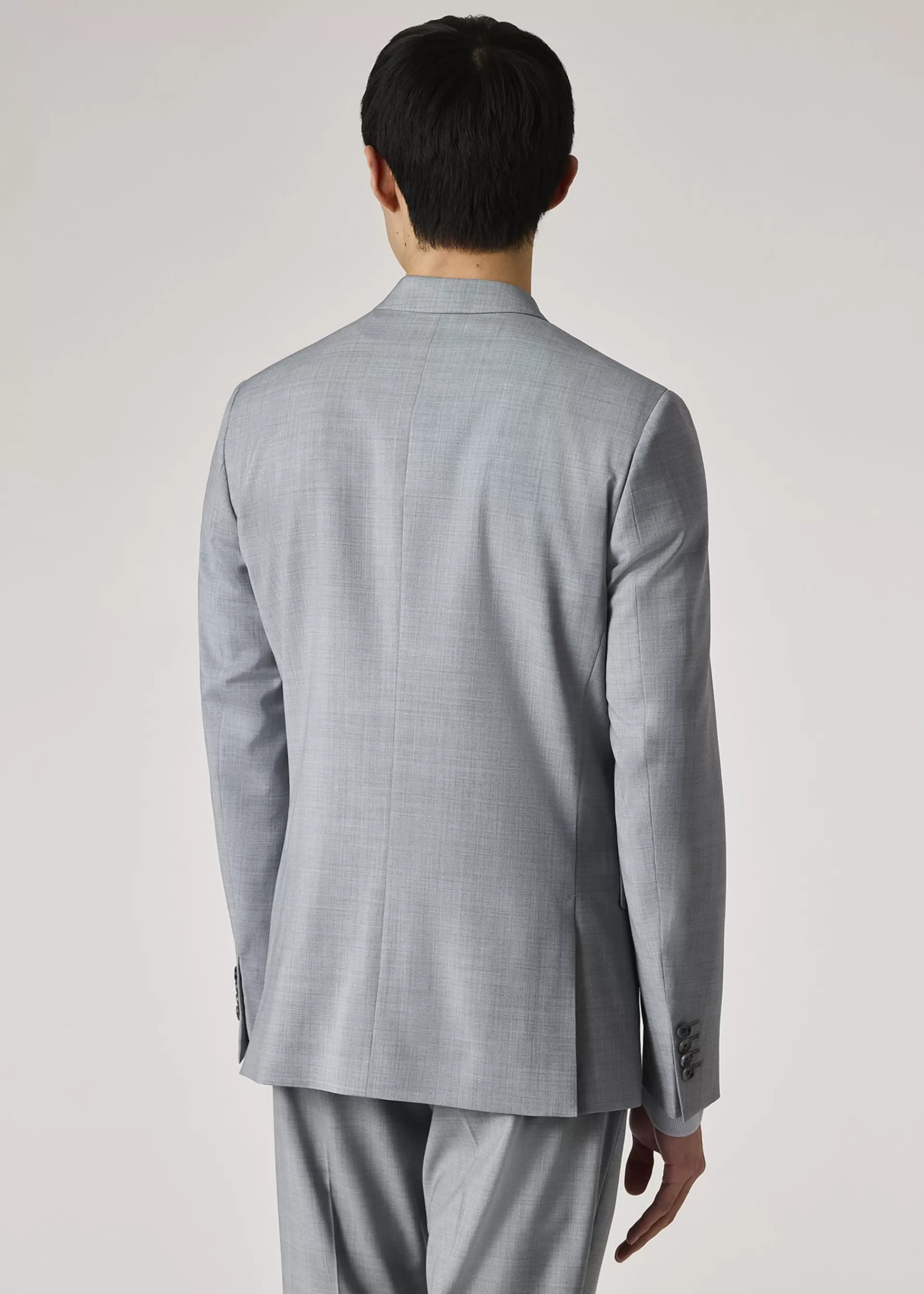 The Soho - Tailored-Fit Light Blue Overdyed Melange Wool Suit>Paul Smith Fashion