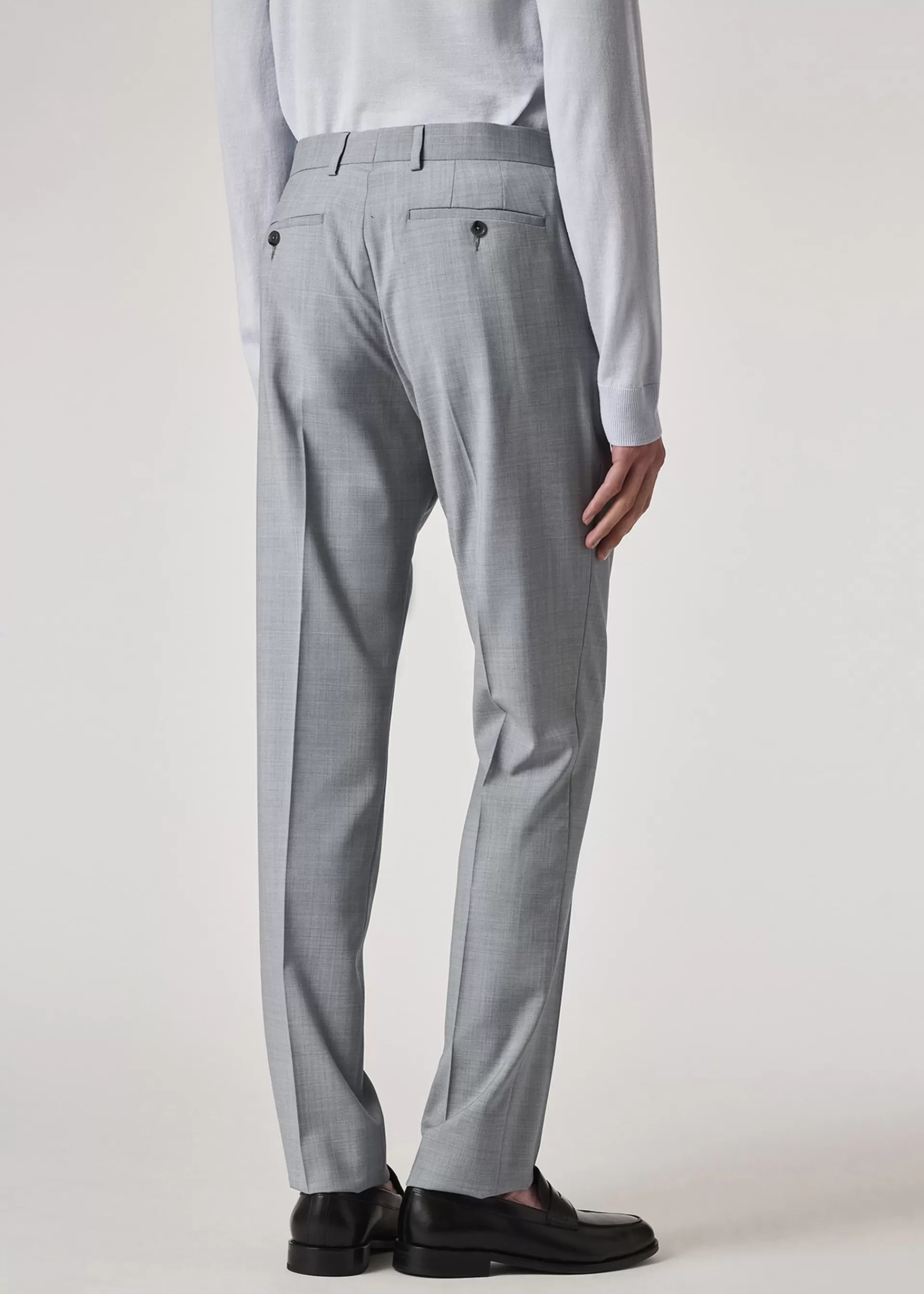 The Soho - Tailored-Fit Light Blue Overdyed Melange Wool Suit>Paul Smith Fashion