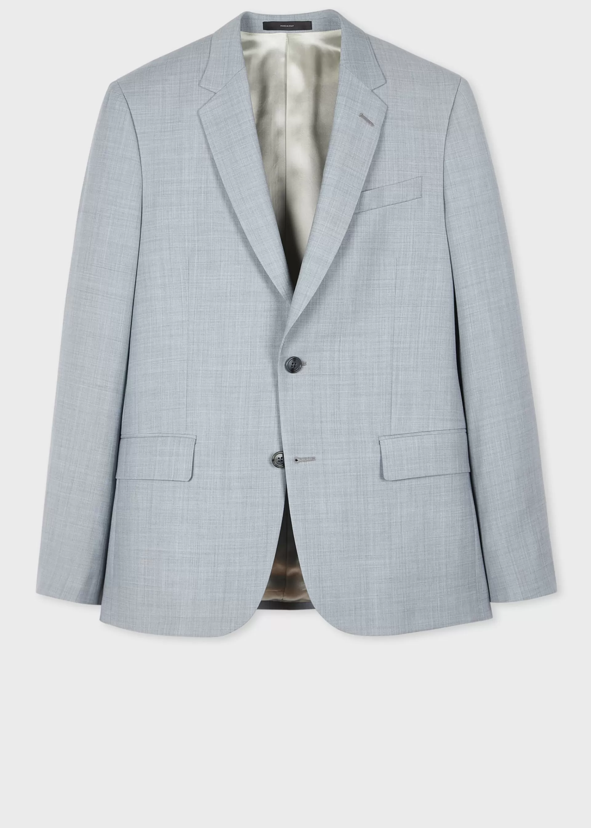 The Soho - Tailored-Fit Light Blue Overdyed Melange Wool Suit>Paul Smith Fashion