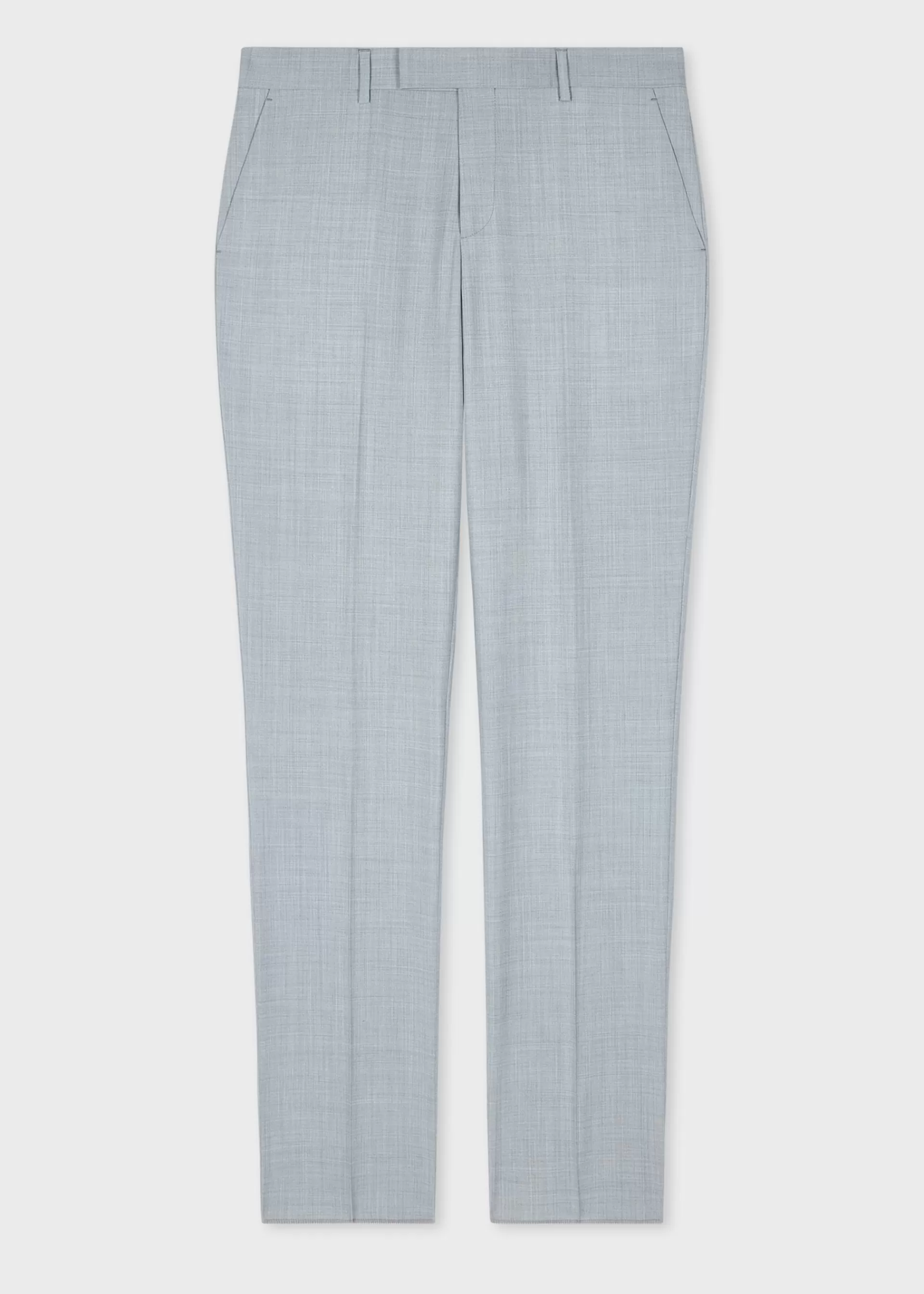The Soho - Tailored-Fit Light Blue Overdyed Melange Wool Suit>Paul Smith Fashion