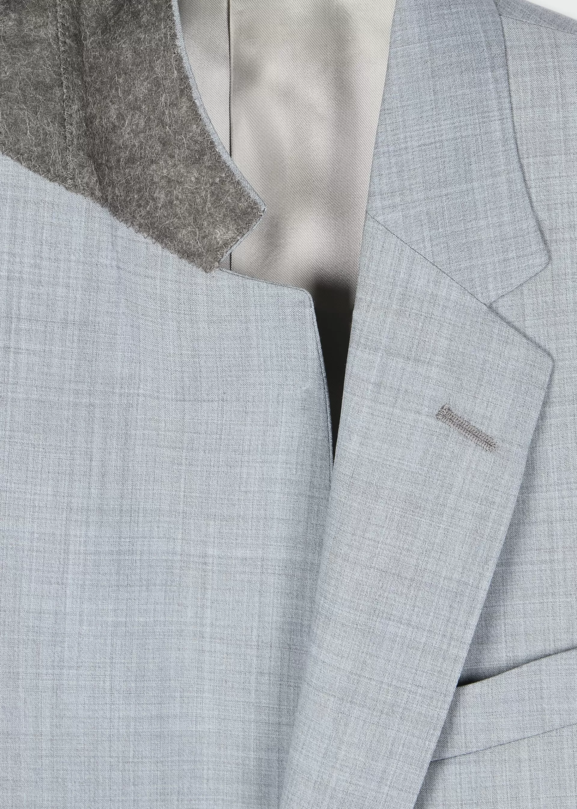 The Soho - Tailored-Fit Light Blue Overdyed Melange Wool Suit>Paul Smith Fashion
