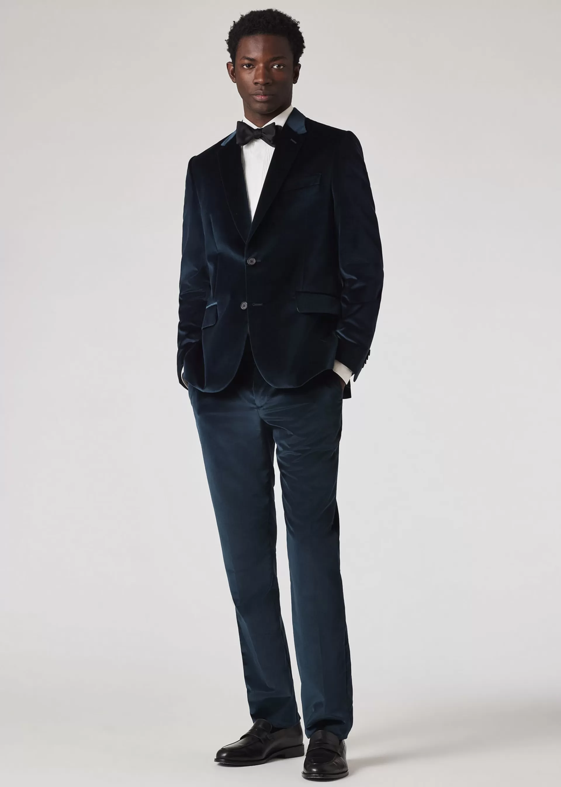The Soho - Tailored-Fit Navy Velvet Suit>Paul Smith Best