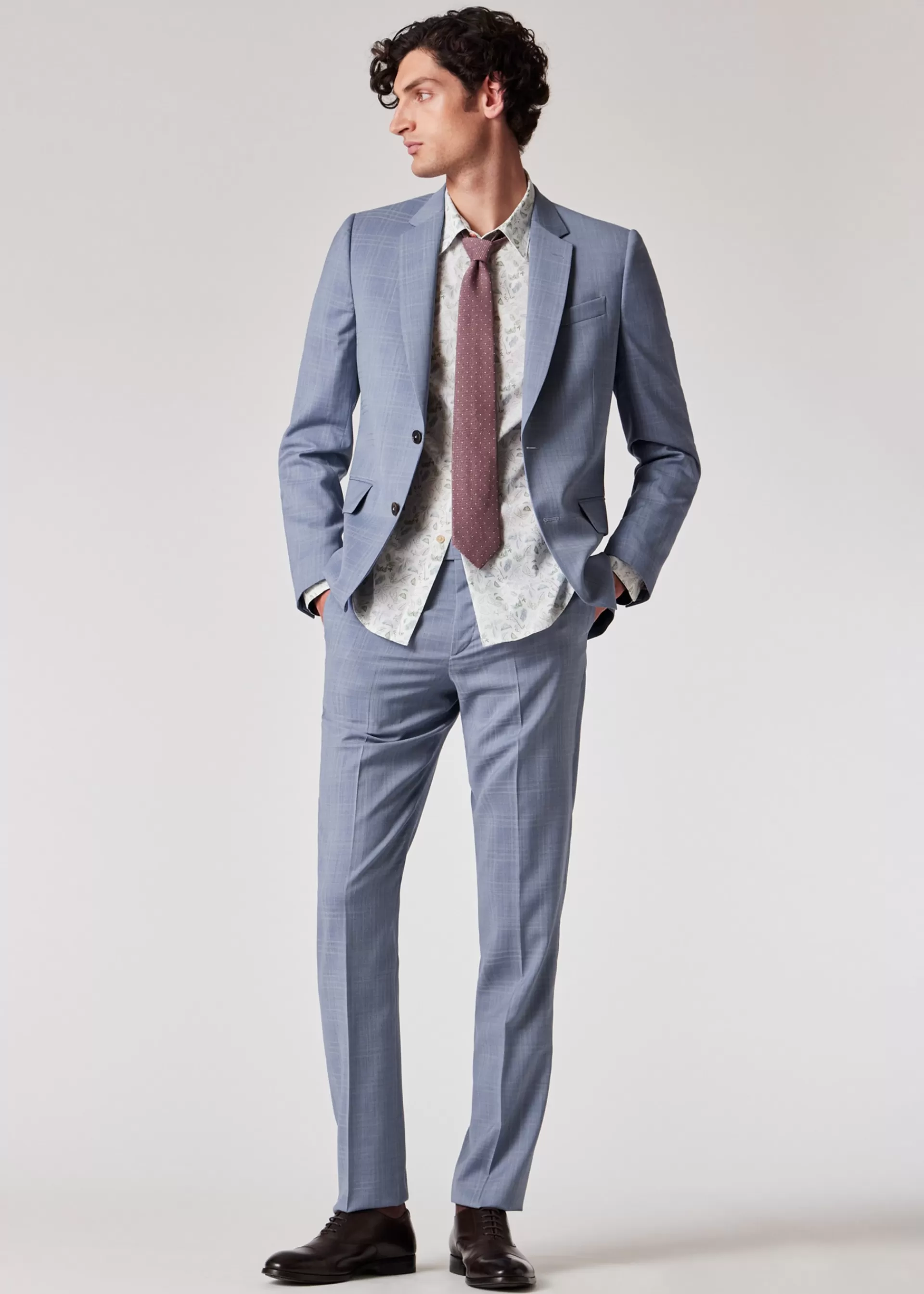 The Soho - Tailored-Fit Pale Blue Check Wool Suit>Paul Smith Best