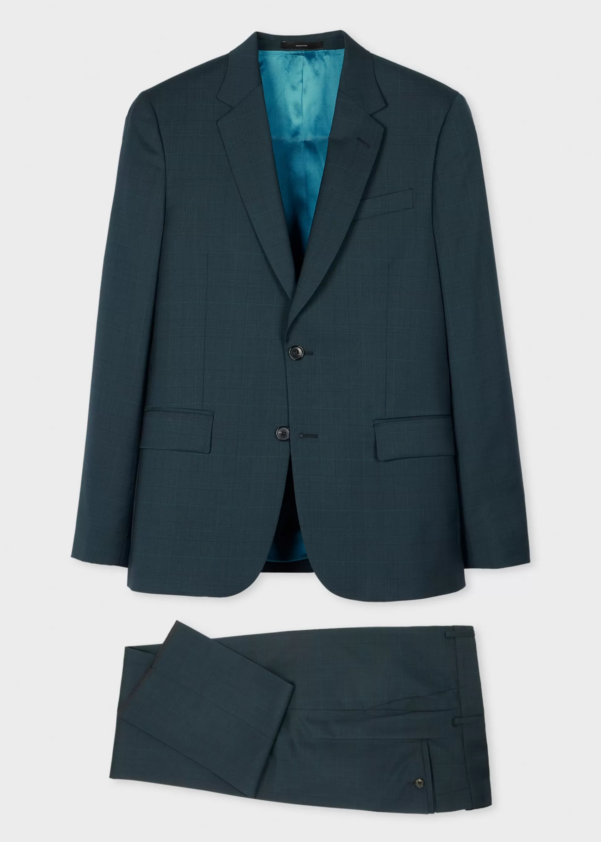 The Soho - Tailored-Fit Petrol Green Check Wool Suit>Paul Smith Best