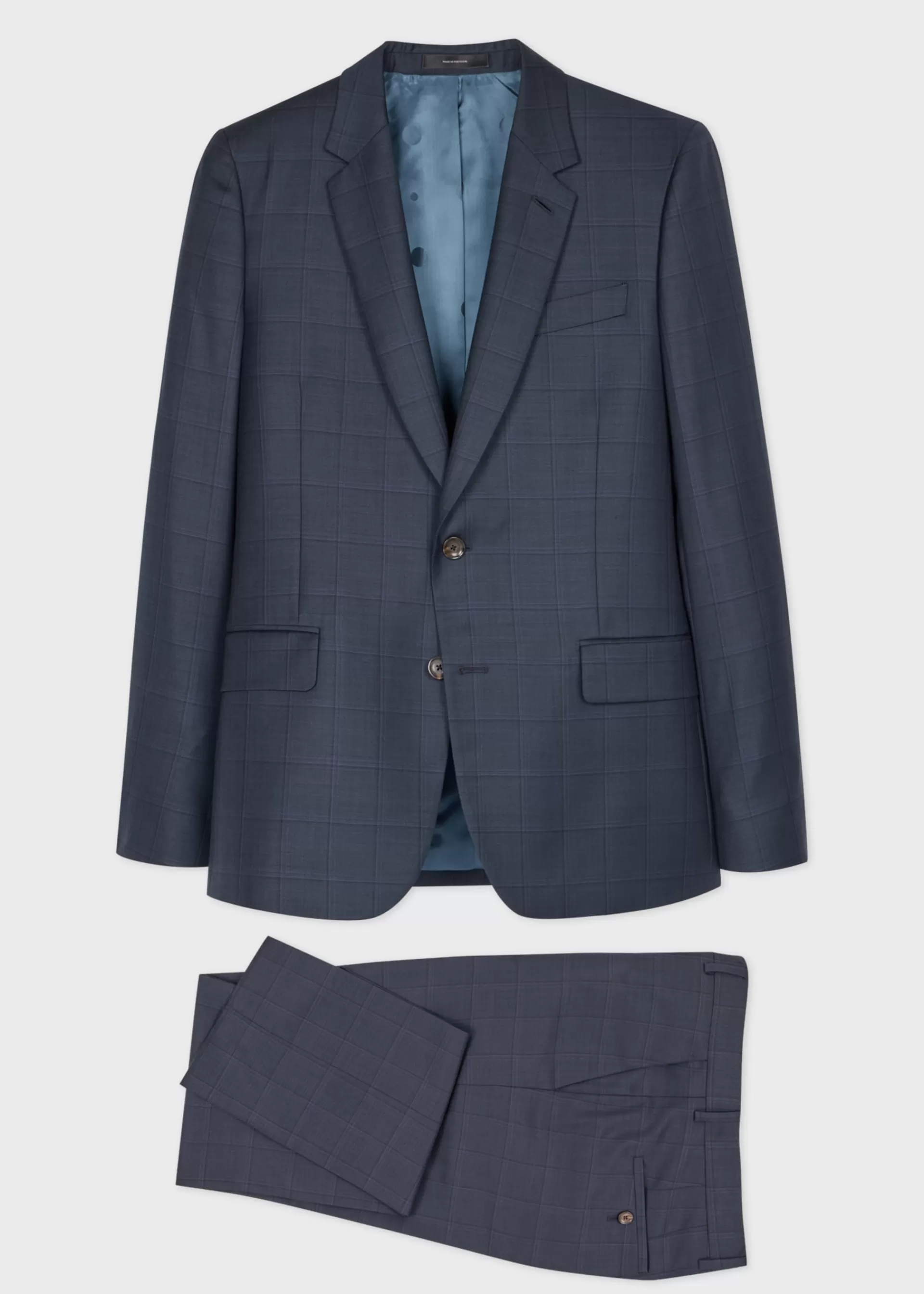 The Soho - Tailored-Fit Slate Blue Check Wool Suit>Paul Smith Best Sale