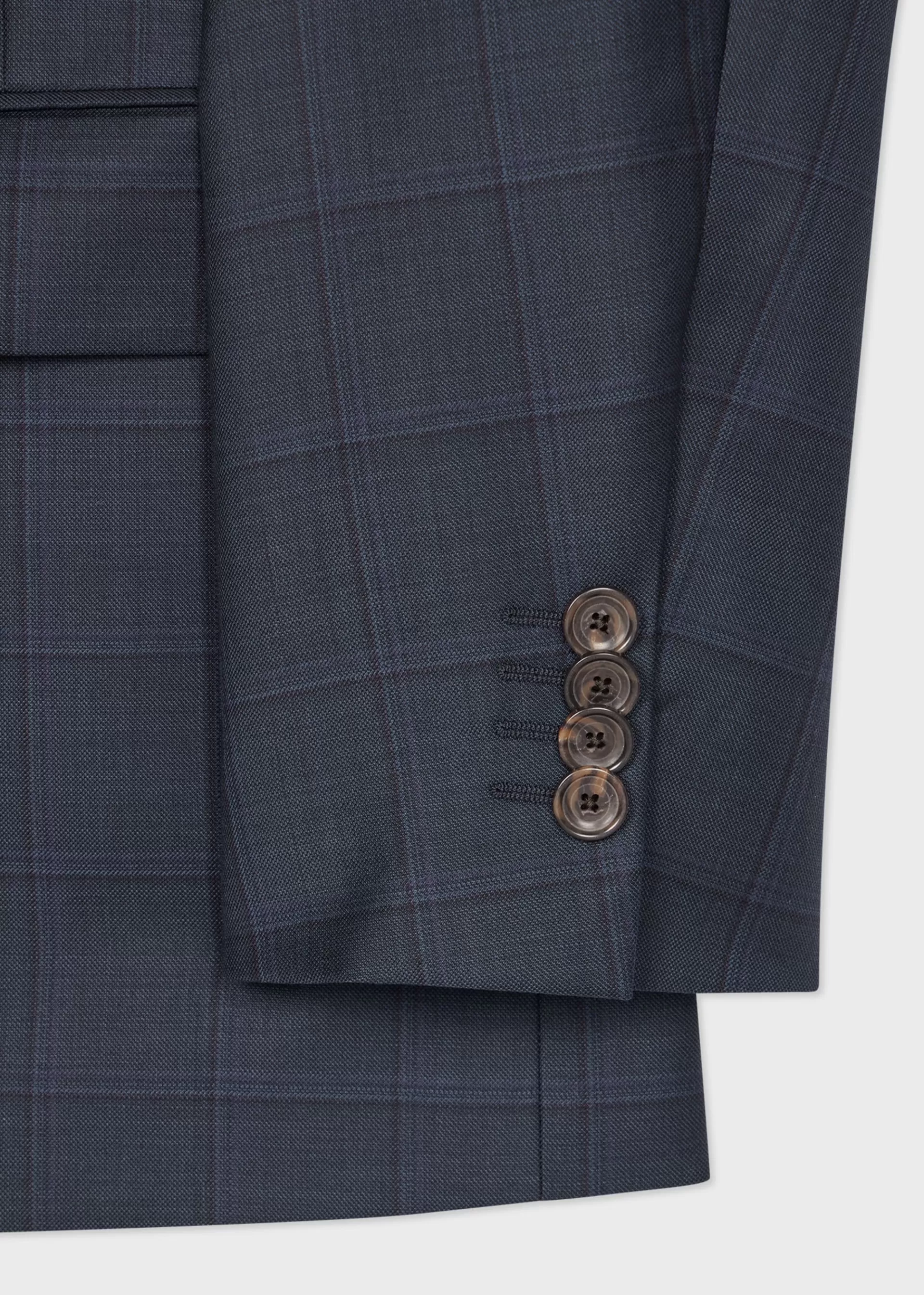 The Soho - Tailored-Fit Slate Blue Check Wool Suit>Paul Smith Best Sale