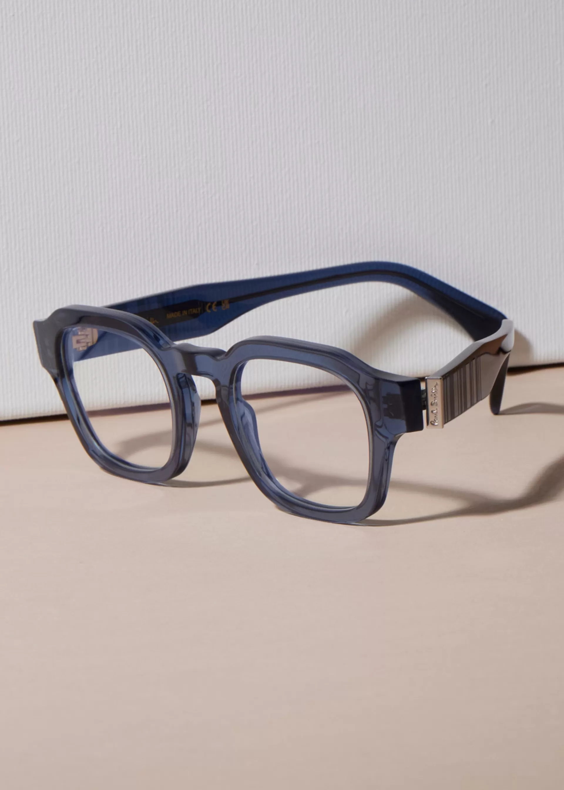 Transparent Blue 'Lexton' Spectacles>Paul Smith Online