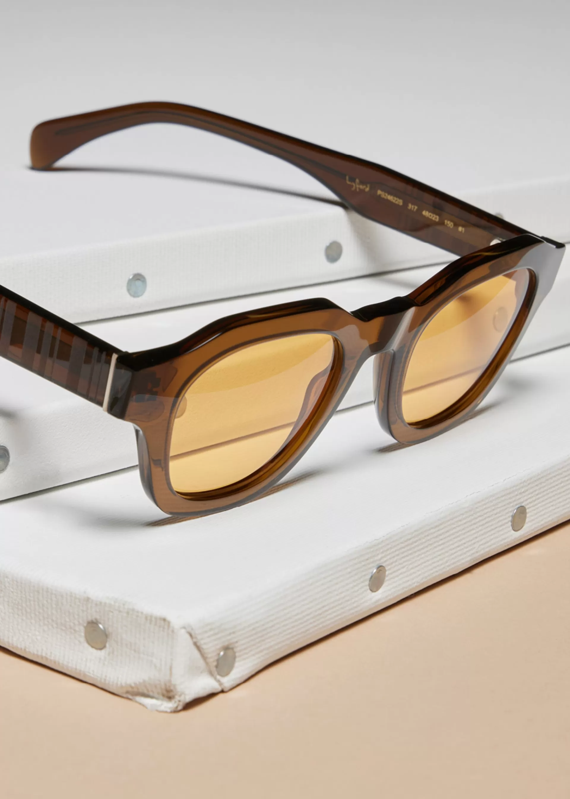 Transparent Khaki 'Lyford' Sunglasses>Paul Smith Shop