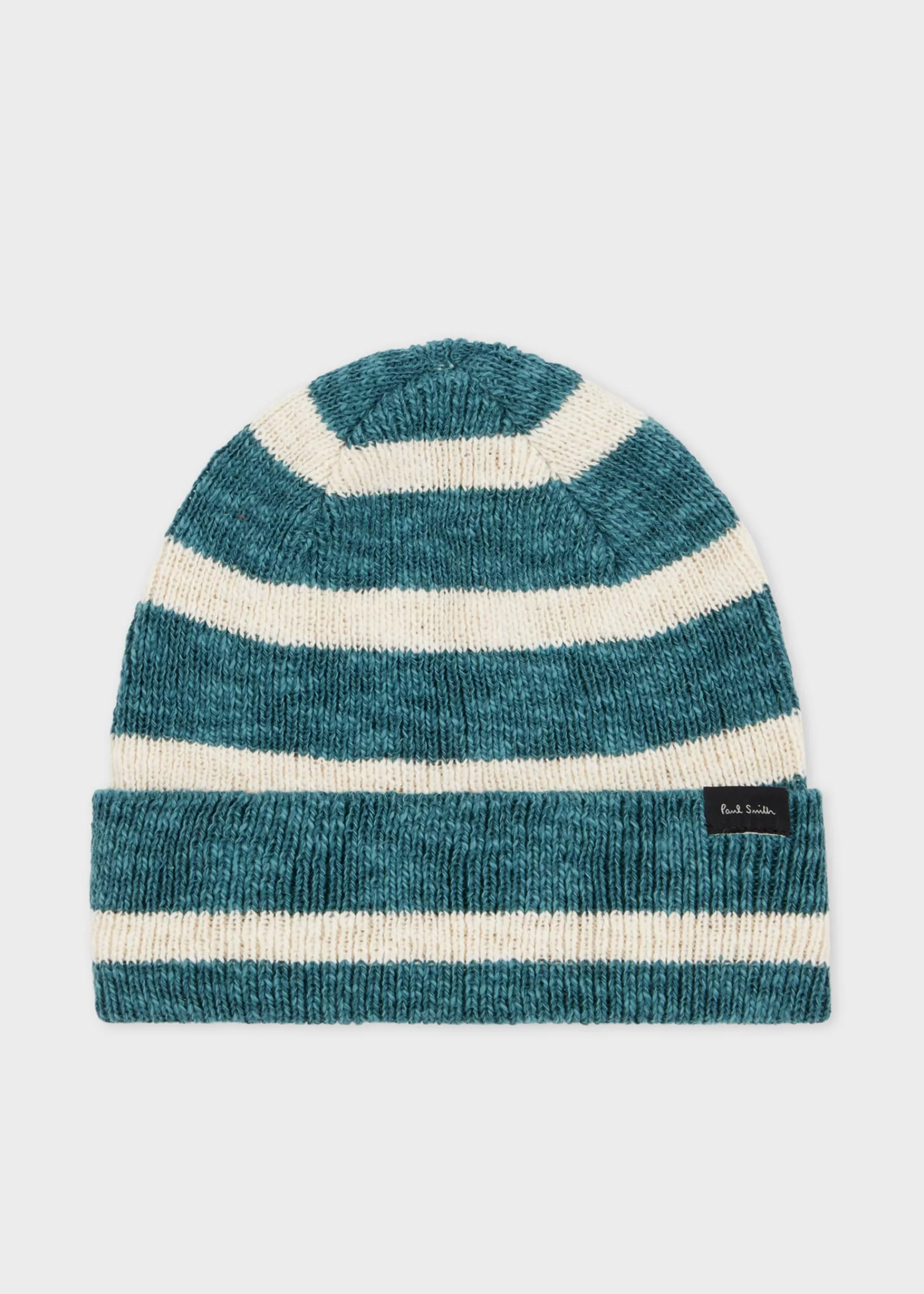 Turquoise and White Stripe Cotton-Blend Beanie>Paul Smith Flash Sale