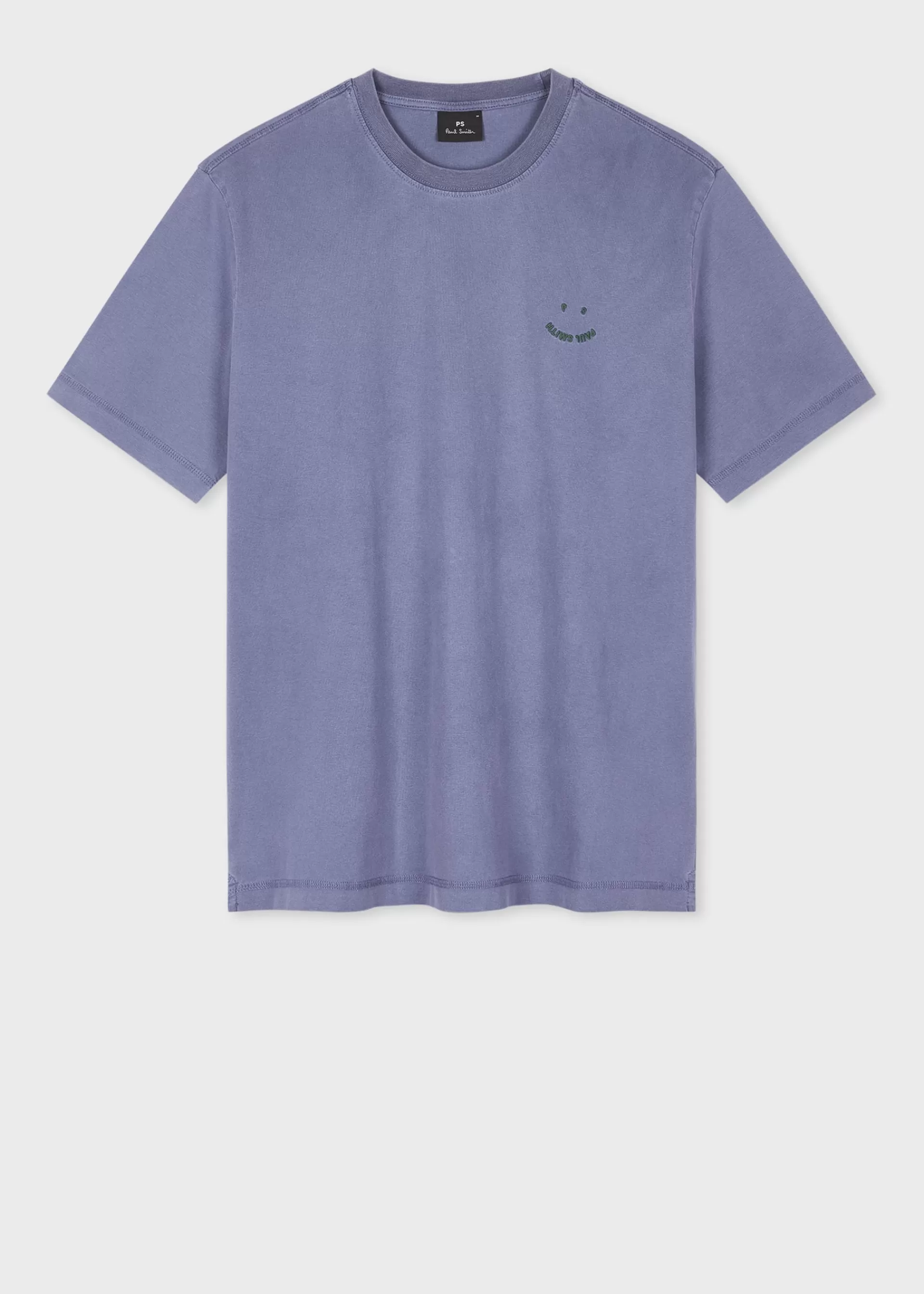 Washed Blue Embroidered 'Happy' T-Shirt>Paul Smith Clearance