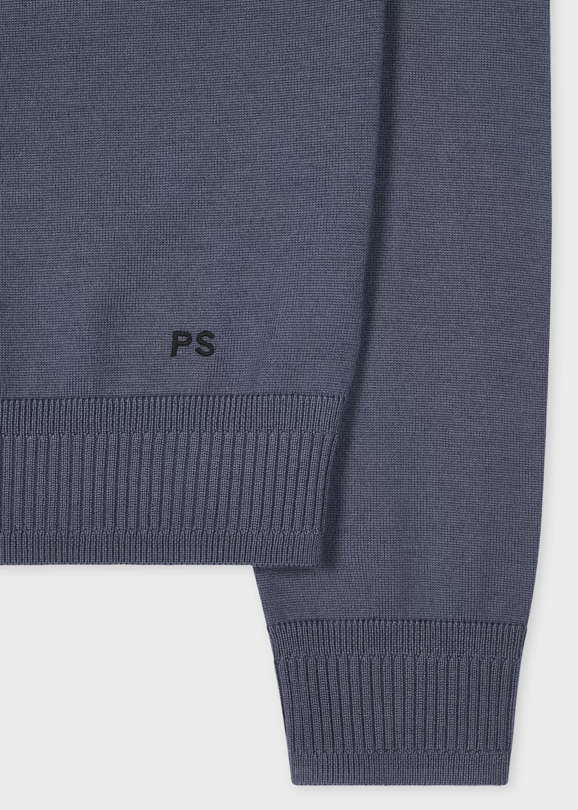 Washed Blue Merino Wool Half-Zip Sweater>Paul Smith Sale