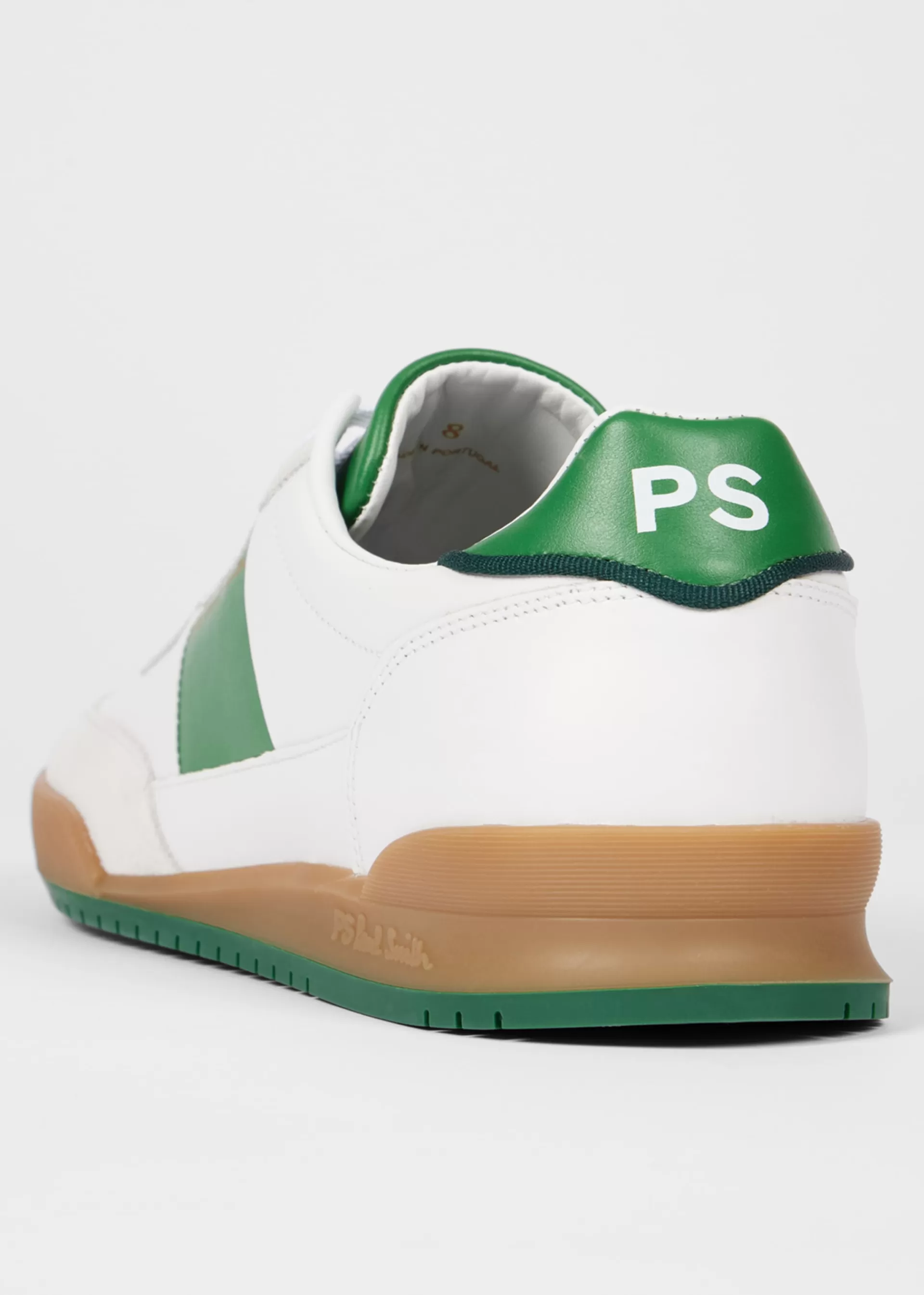 White And Green Leather 'Dover' Trainers>Paul Smith Clearance