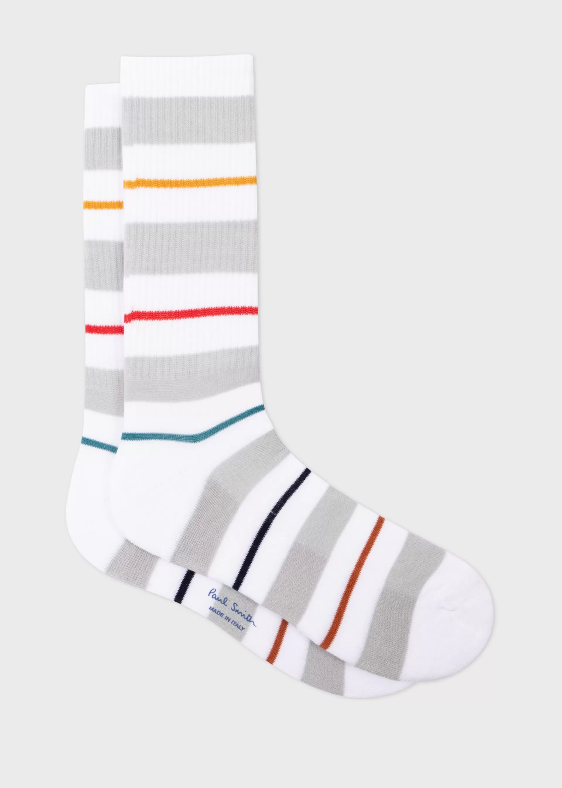 White And Grey Thin Stripe Socks>Paul Smith Cheap
