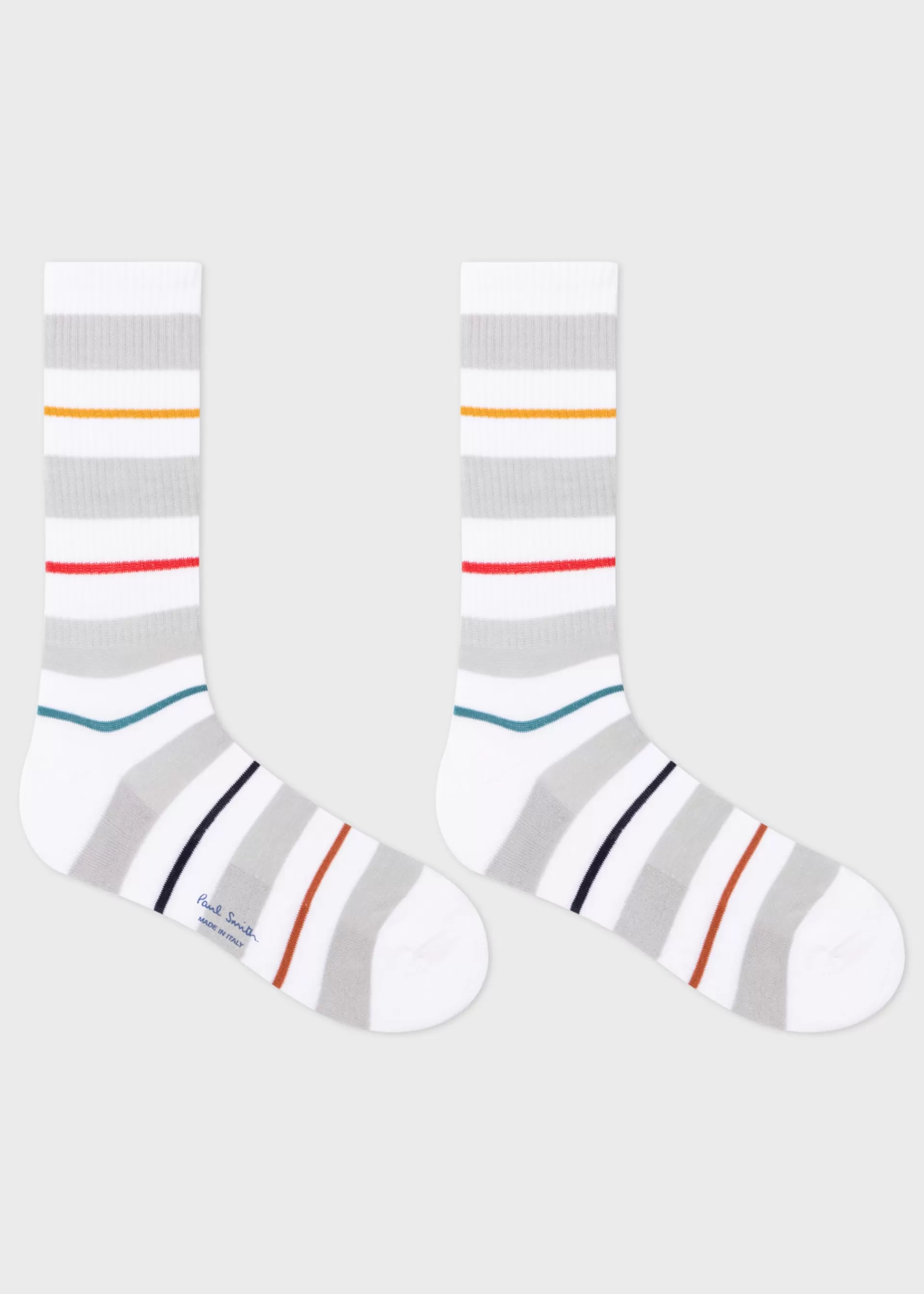 White And Grey Thin Stripe Socks>Paul Smith Cheap