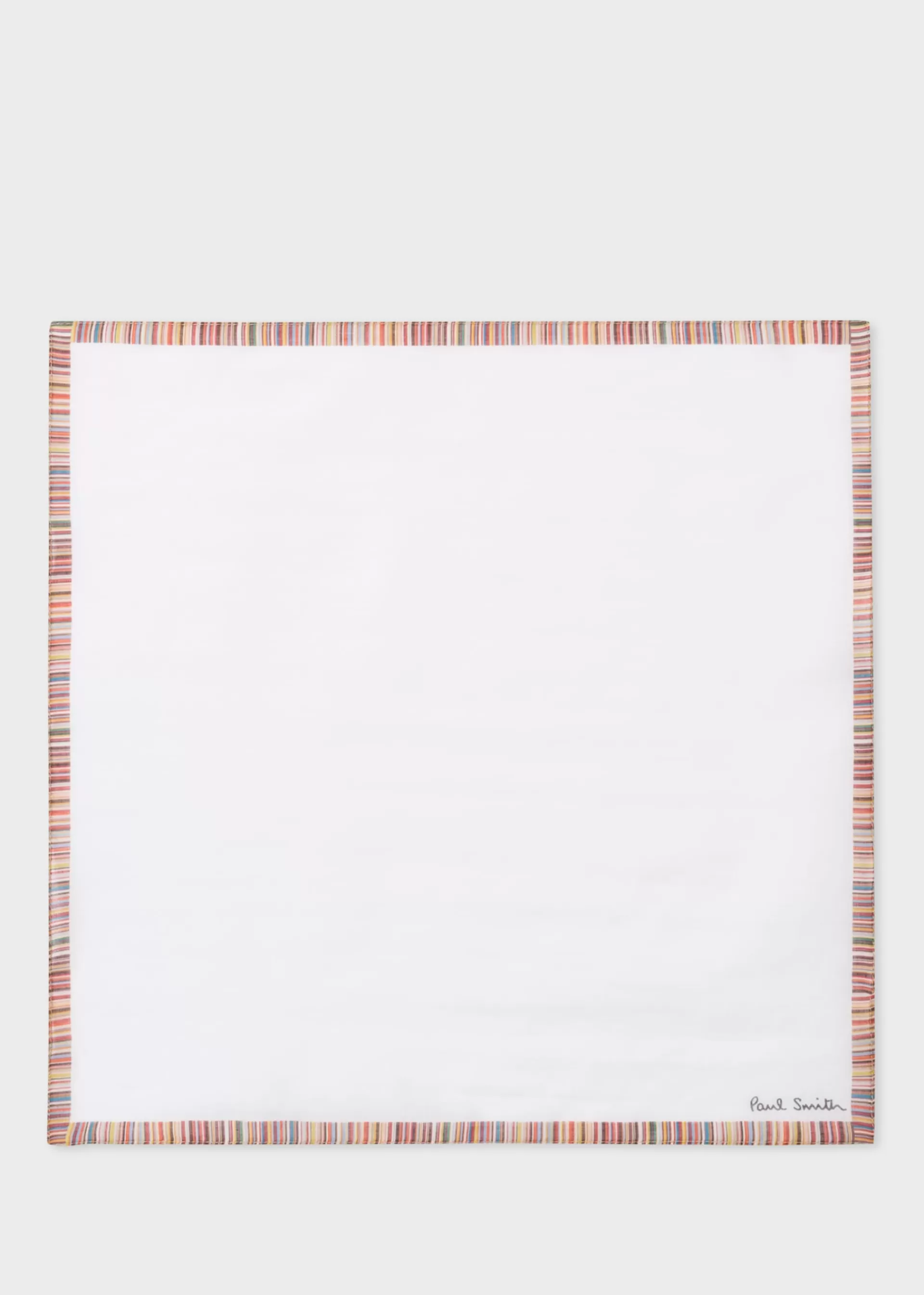 Cotton Pocket Square With 'Signature Stripe' Border>Paul Smith Hot