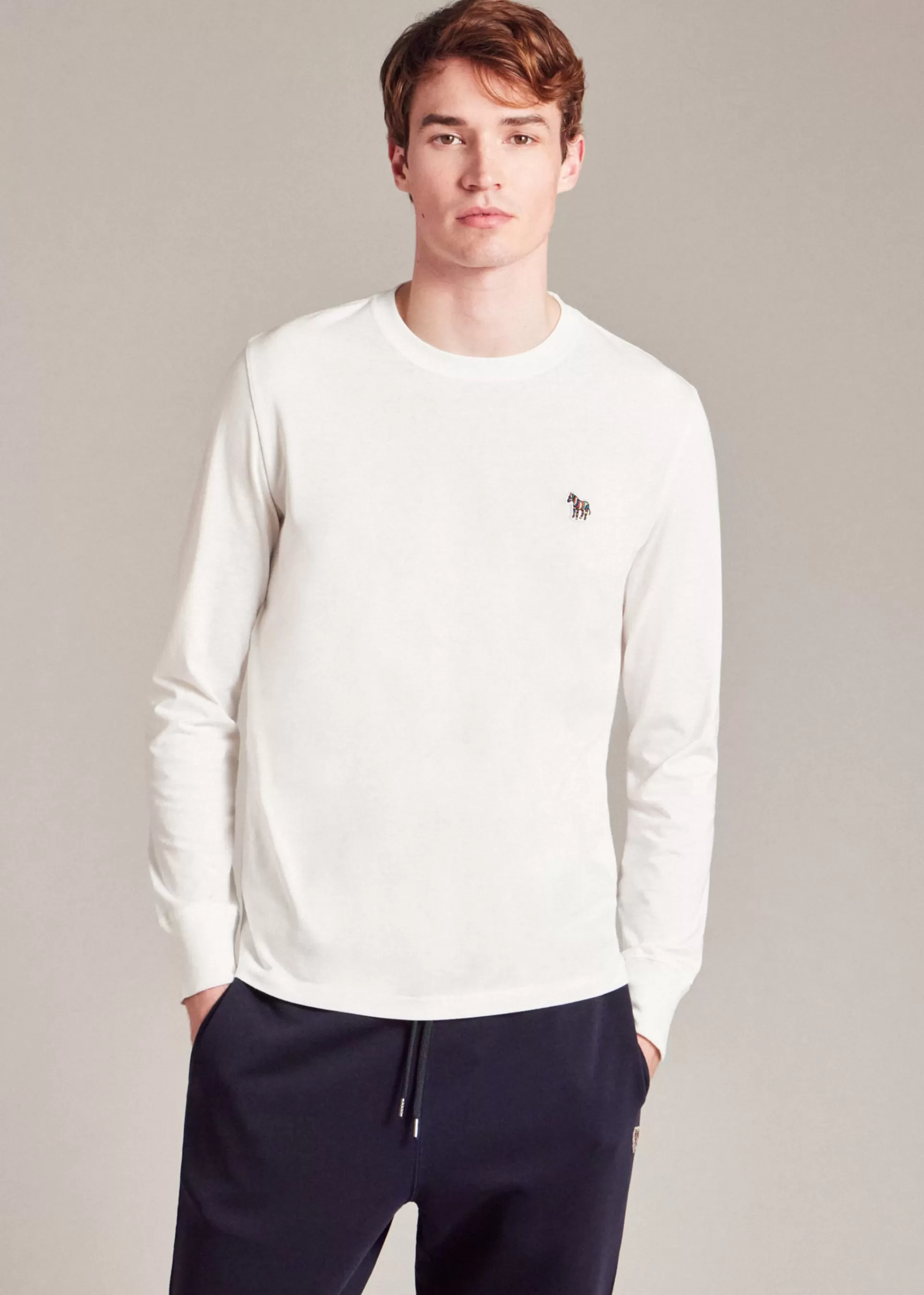 Cotton Zebra Logo Long-Sleeve T-Shirt>Paul Smith Fashion