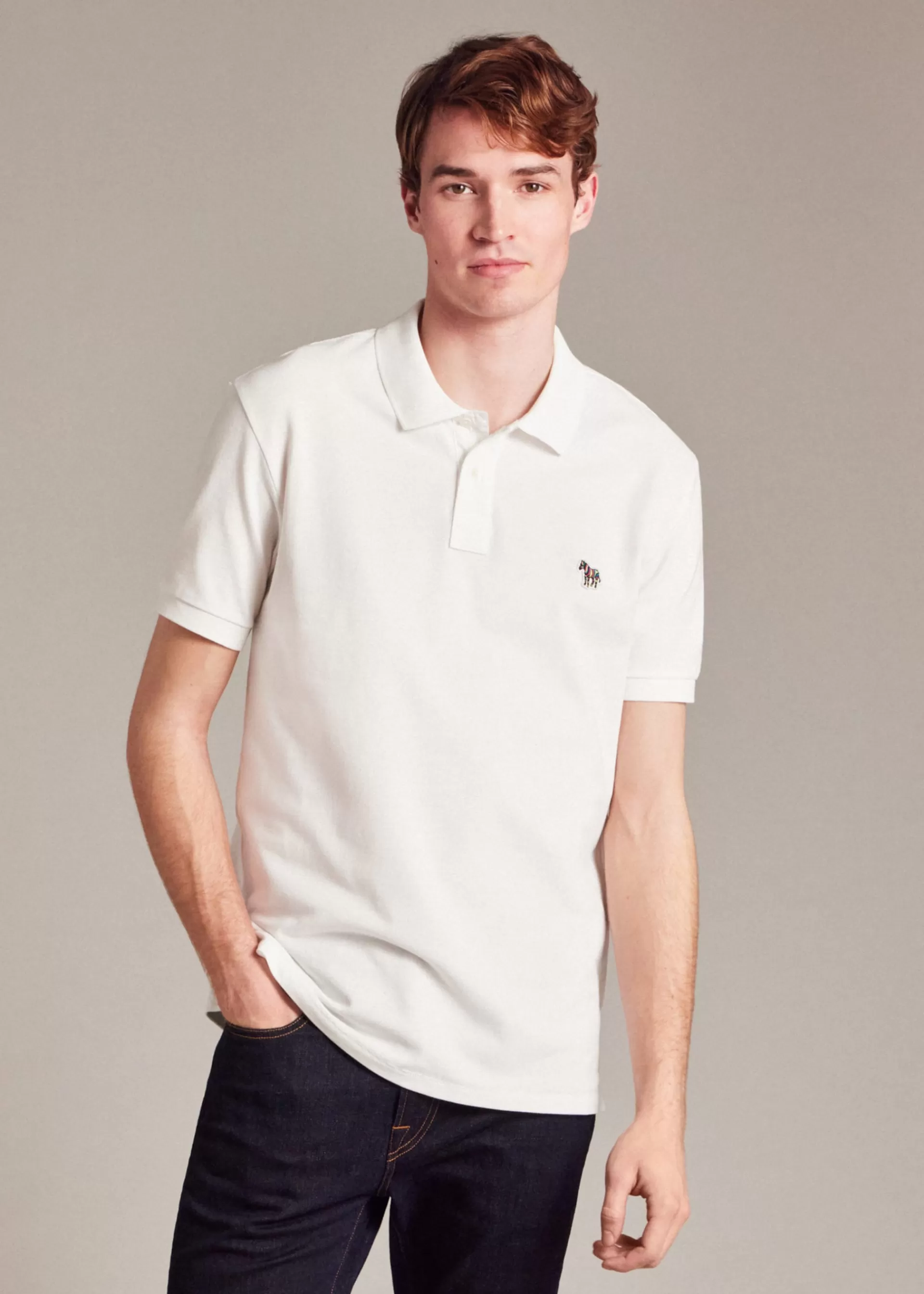 Cotton-Piqué Zebra Logo Polo Shirt>Paul Smith Shop