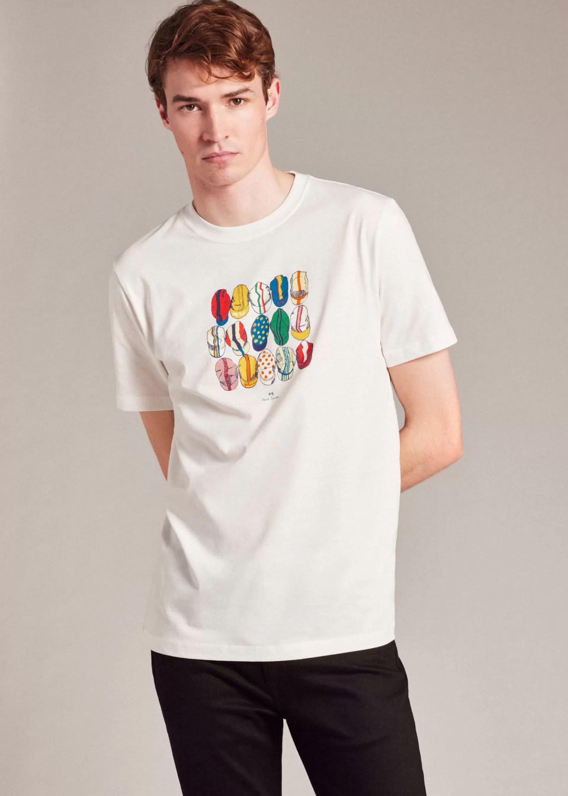 'Cycling Caps' Cotton T-Shirt>Paul Smith New