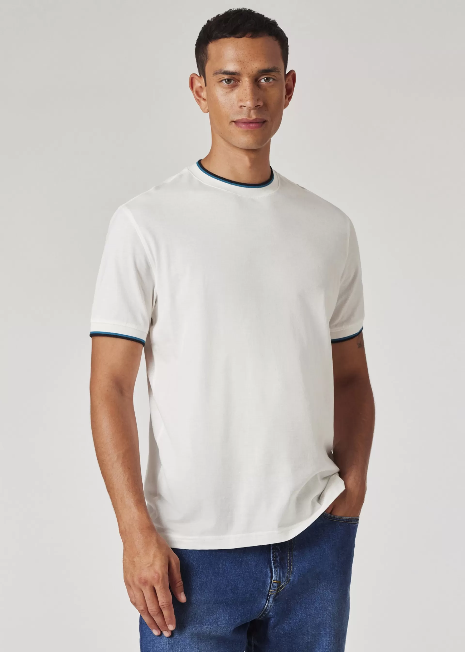 Jacquard T-Shirt With Contrast Tipping>Paul Smith Clearance