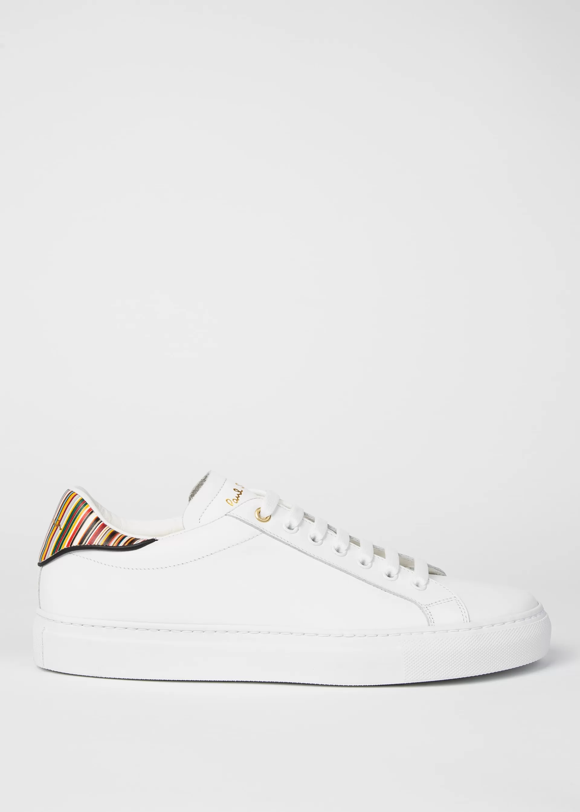 Leather 'Beck' Sneakers With 'Signature Stripe' Heel Panels>Paul Smith Clearance