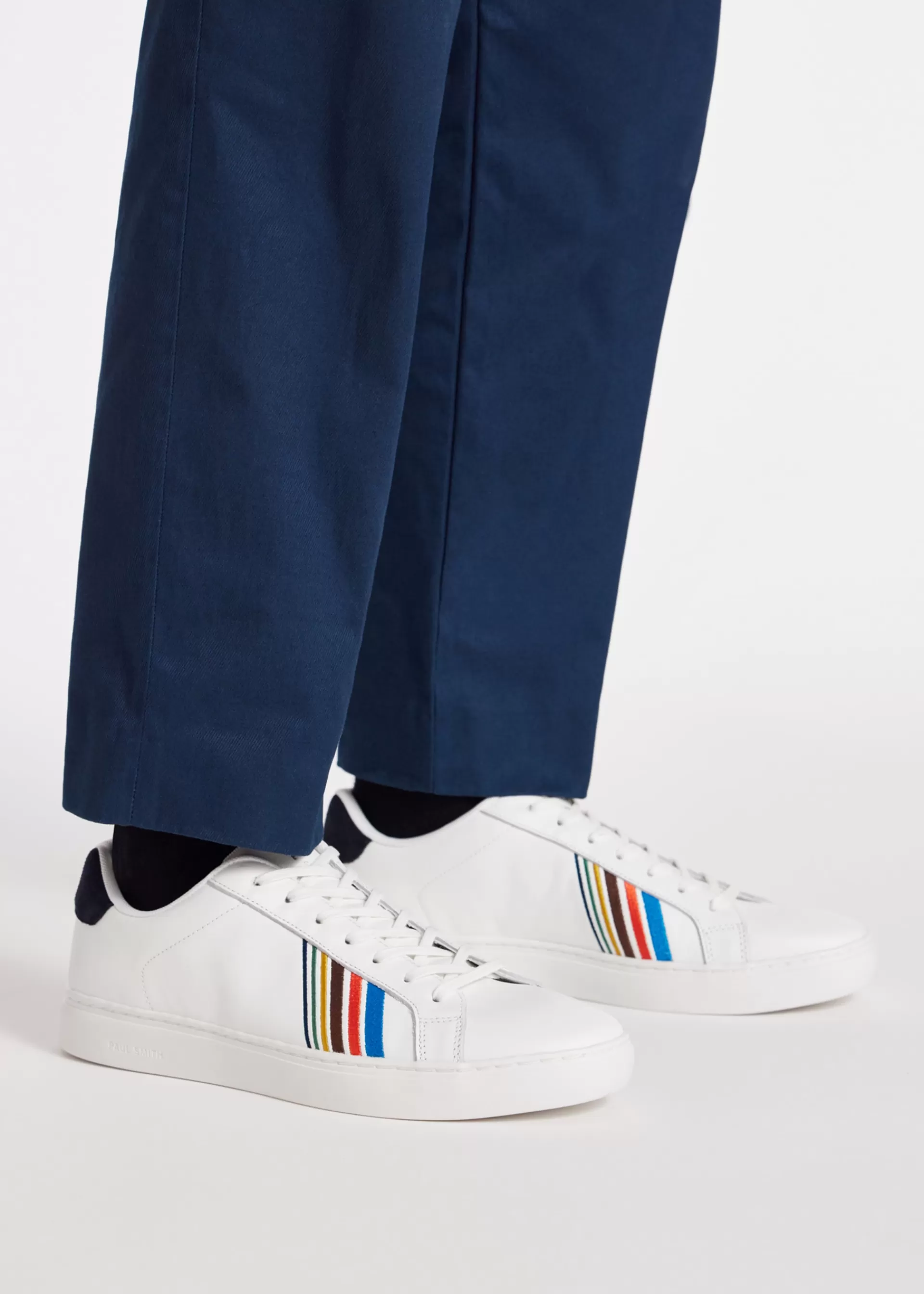 Leather 'Sports Stripe' 'Rex' Sneakers>Paul Smith Outlet