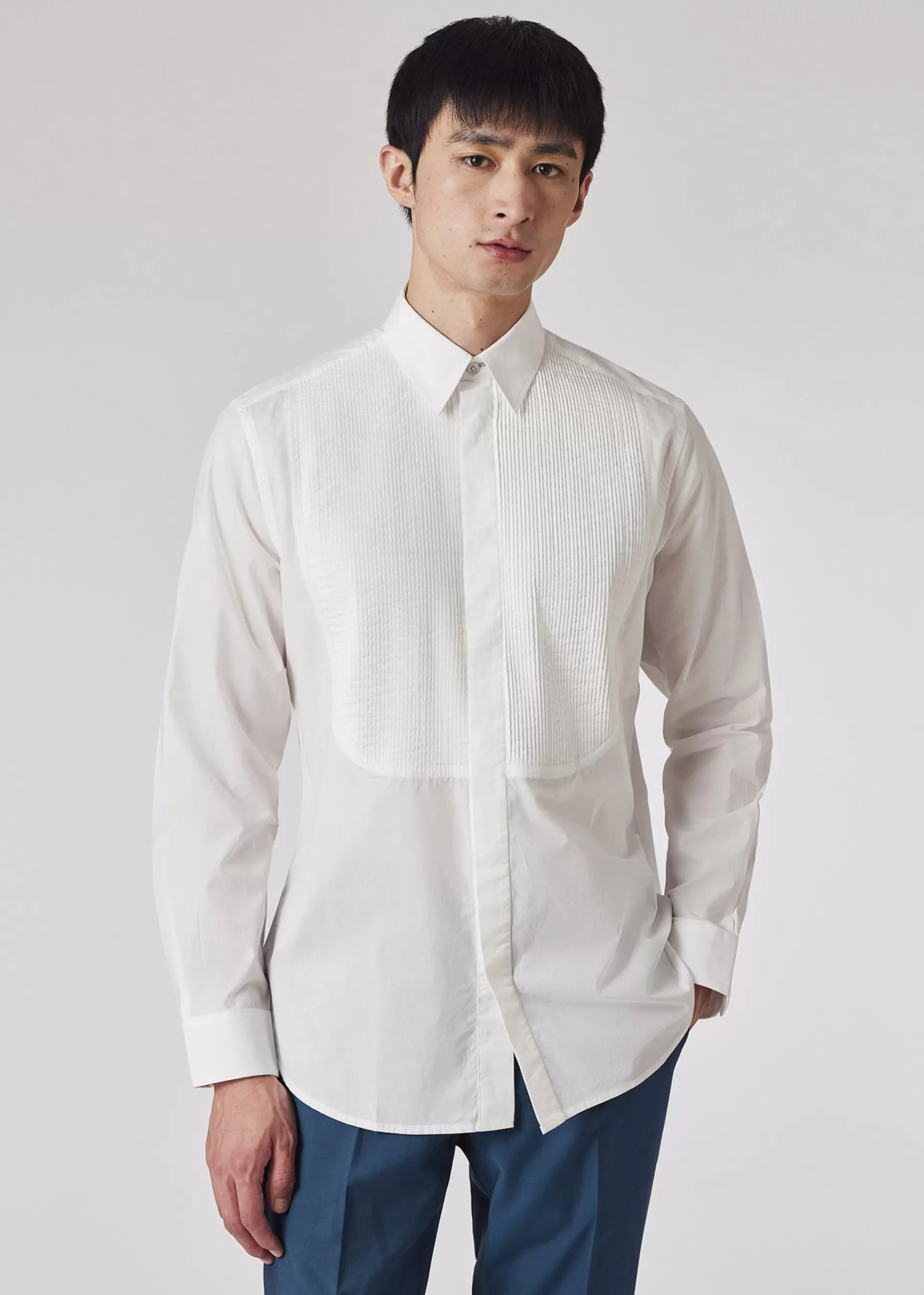 Organic Cotton Pleated-Front Evening Shirt>Paul Smith Shop