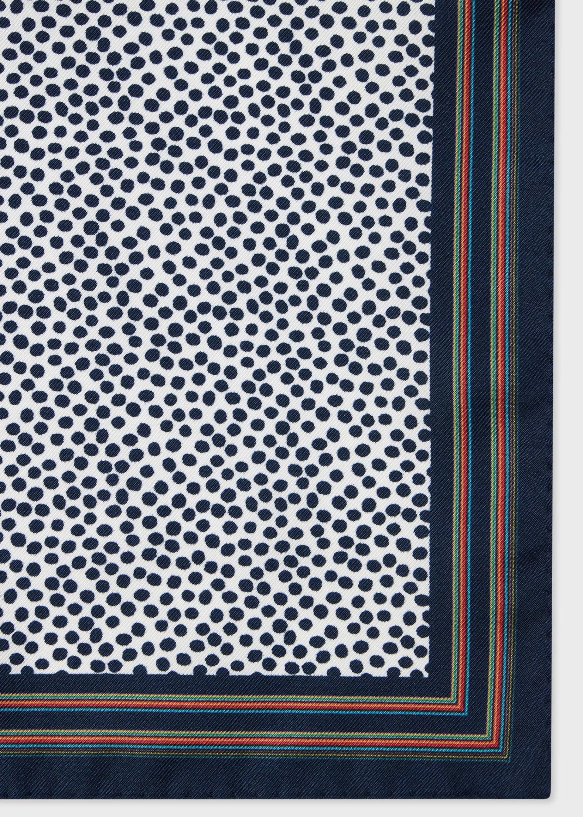 Polka Dot and 'Signature Stripe' Trim Pocket Square>Paul Smith Outlet