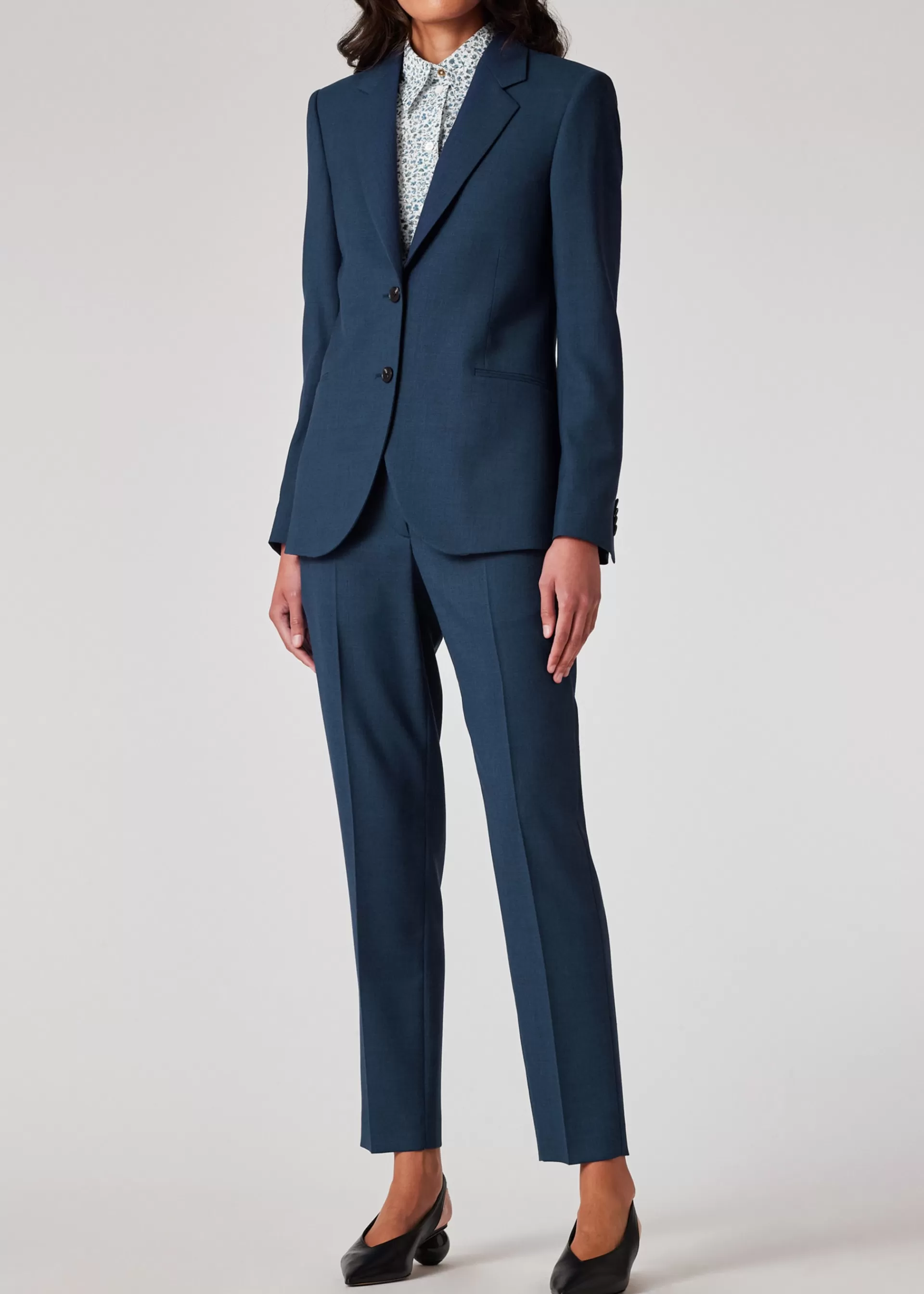Women's A Suit To Travel In - Petrol Blue Wool Two-Button Blazer>Paul Smith Best