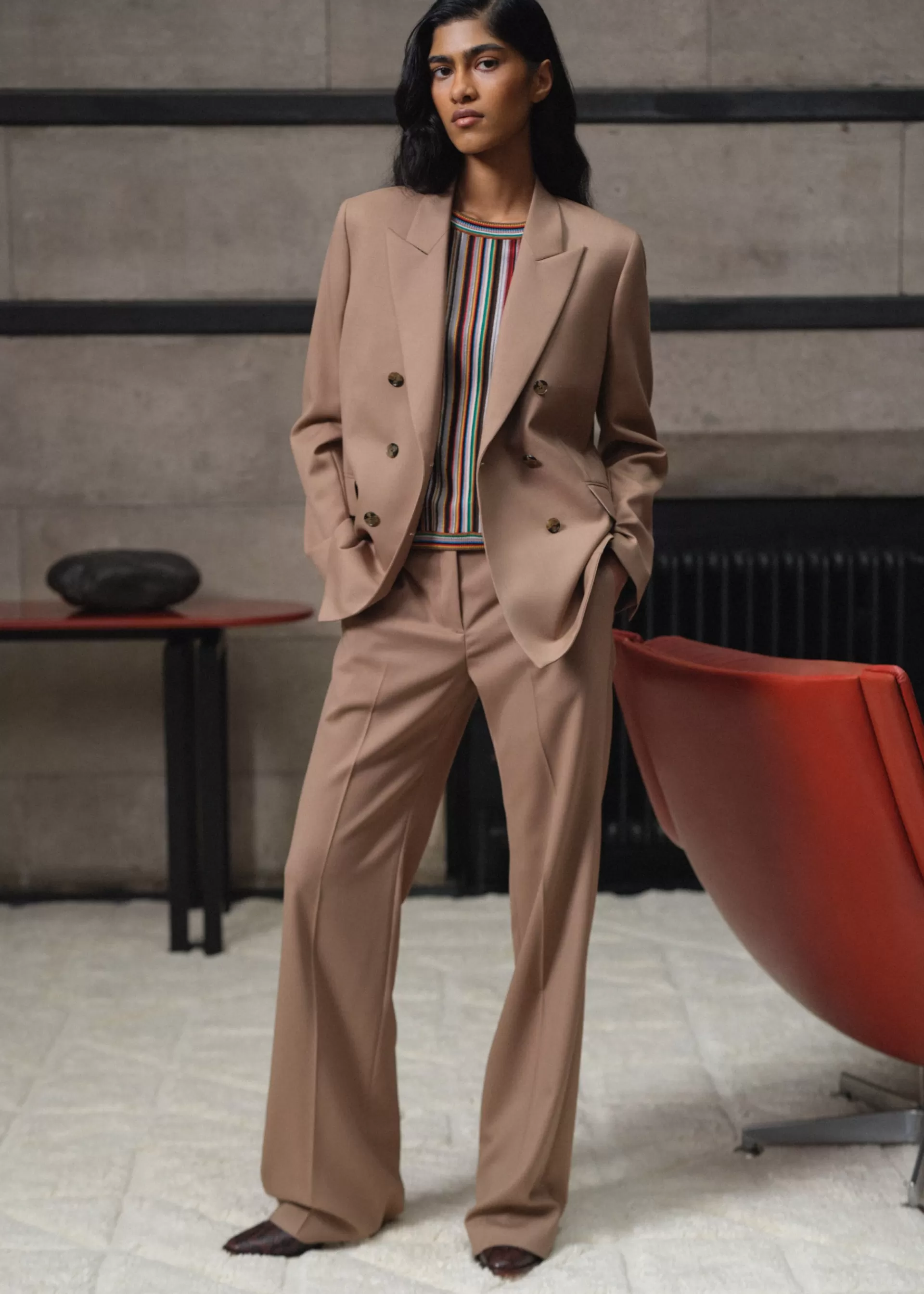 Women's 'A Suit To Travel In' - Wool Bootcut Trousers>Paul Smith Clearance