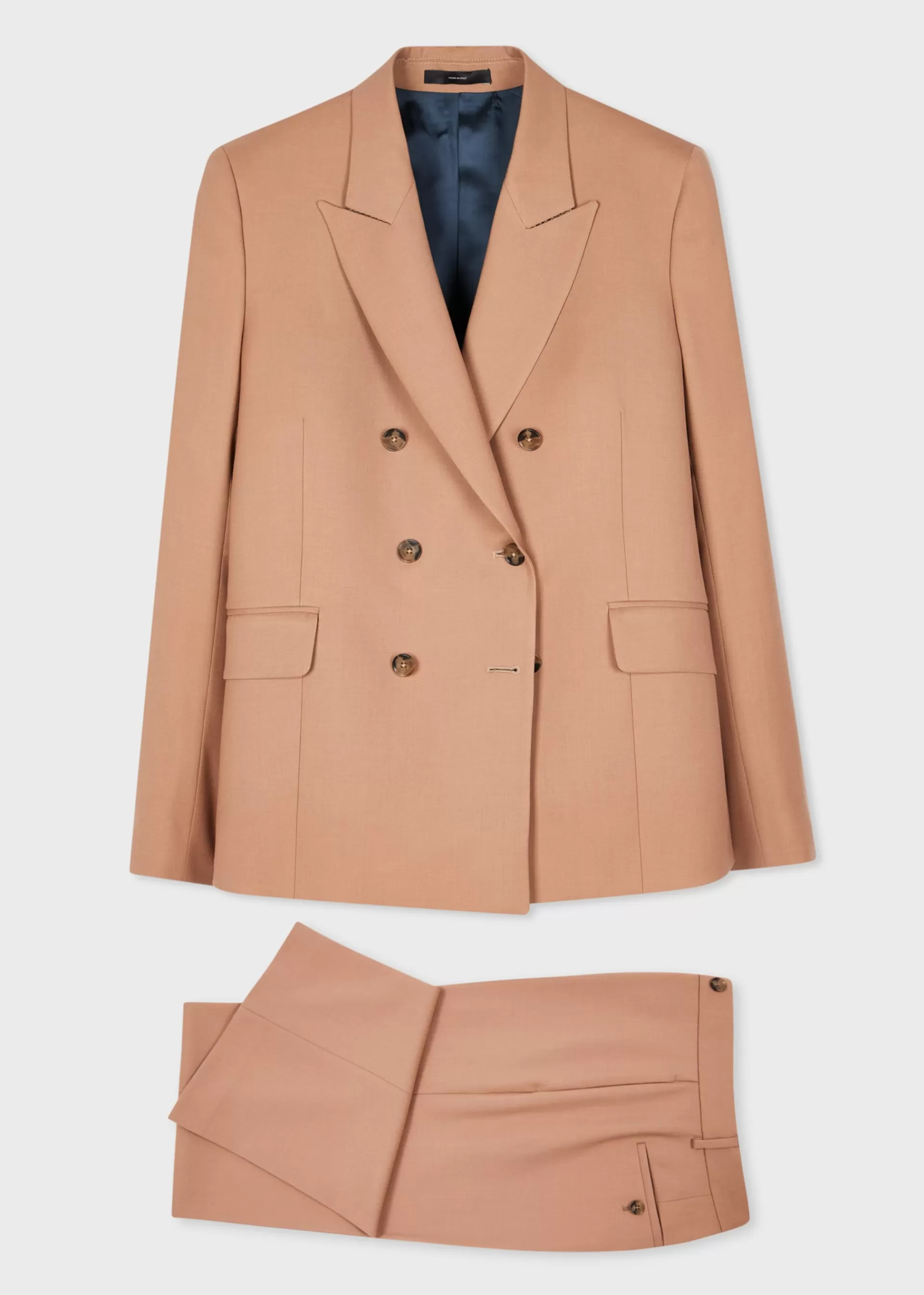 Women's 'A Suit To Travel In' - Taupe Wool Double Breasted Suit>Paul Smith Flash Sale