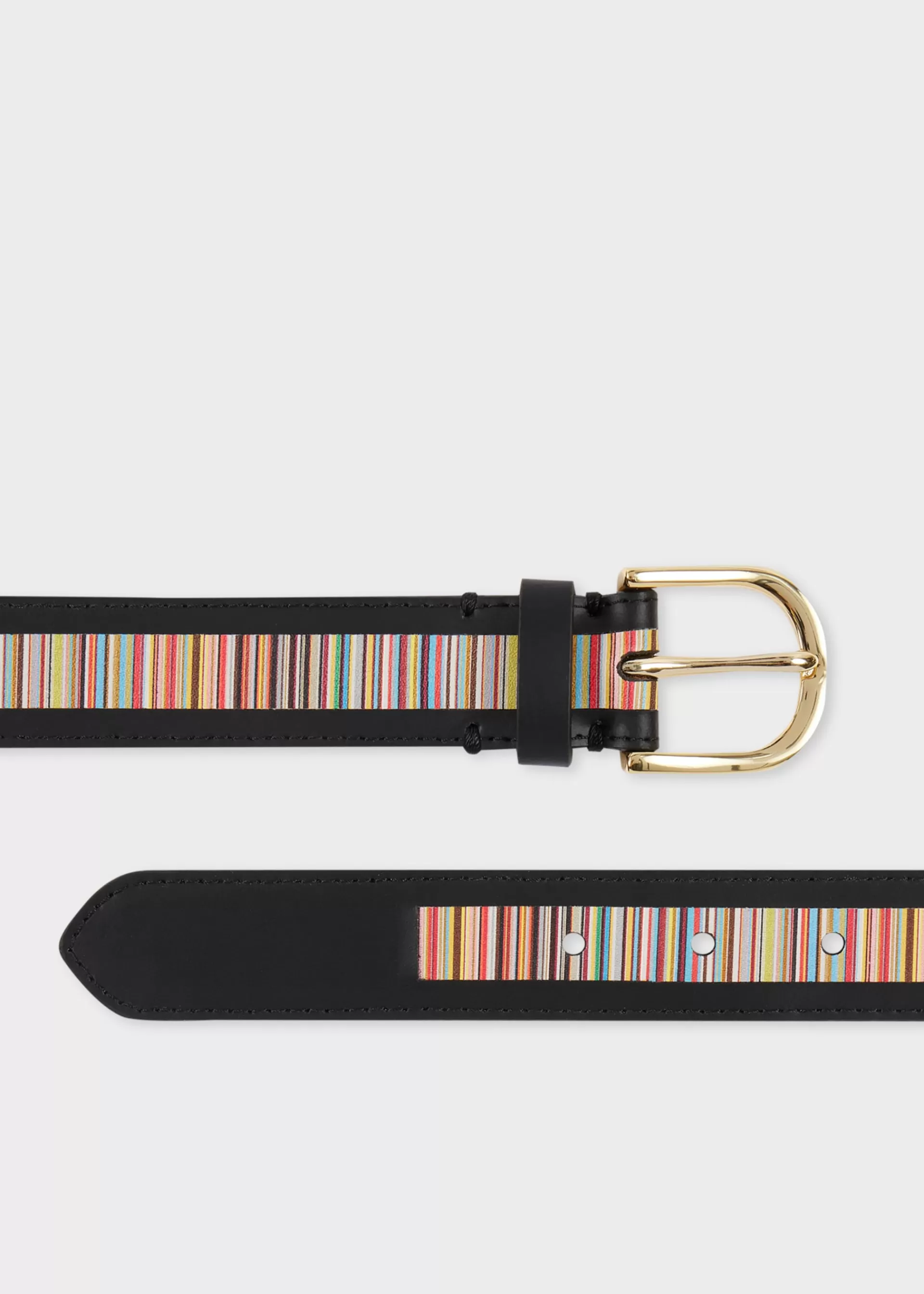 Women's Leather 'Signature Stripe' Belt>Paul Smith Online