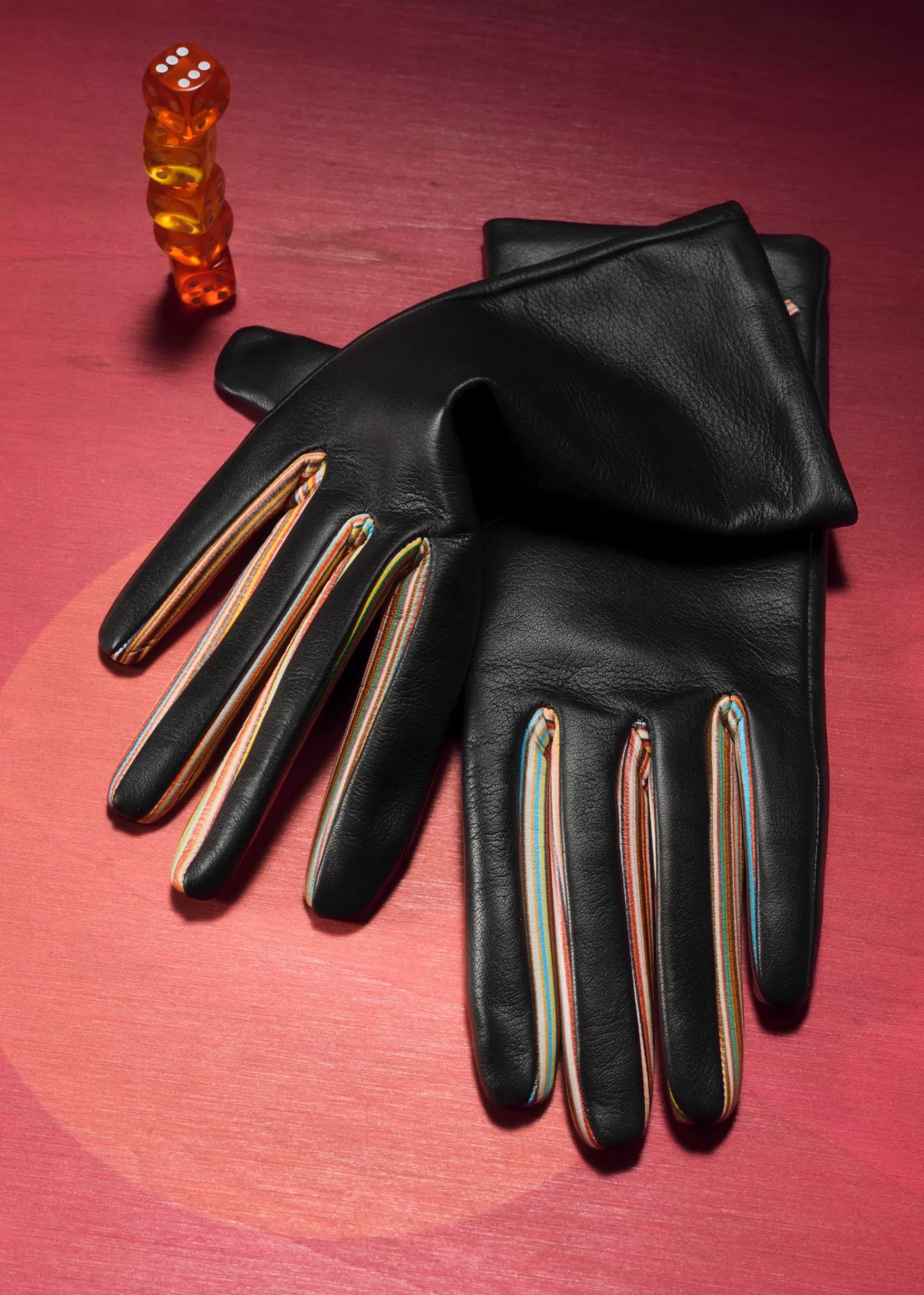 Women's Leather 'Signature Stripe' Gloves>Paul Smith Cheap