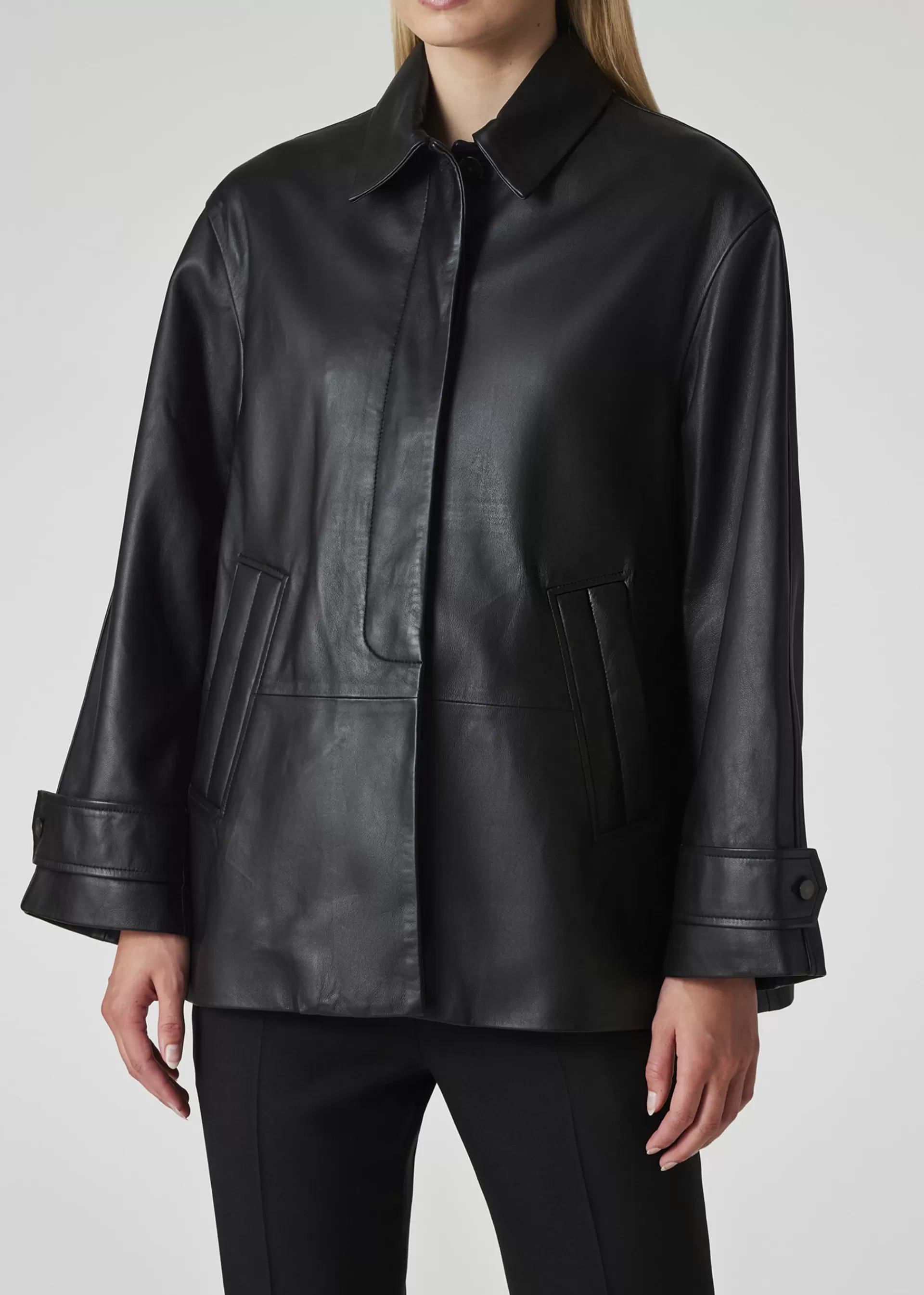 Women's Leather Swing Jacket With Button Back>Paul Smith Hot
