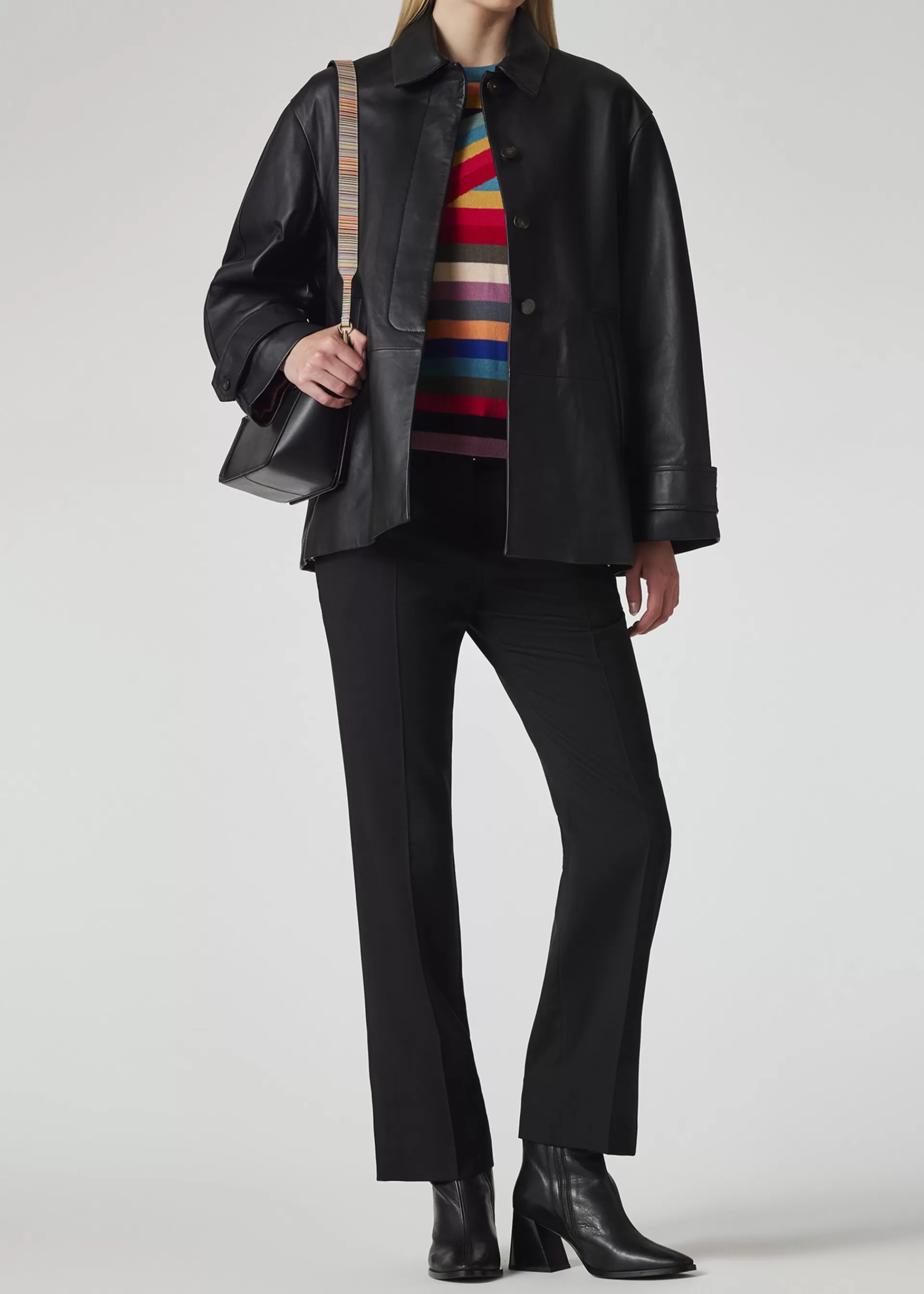 Women's Leather Swing Jacket With Button Back>Paul Smith Hot