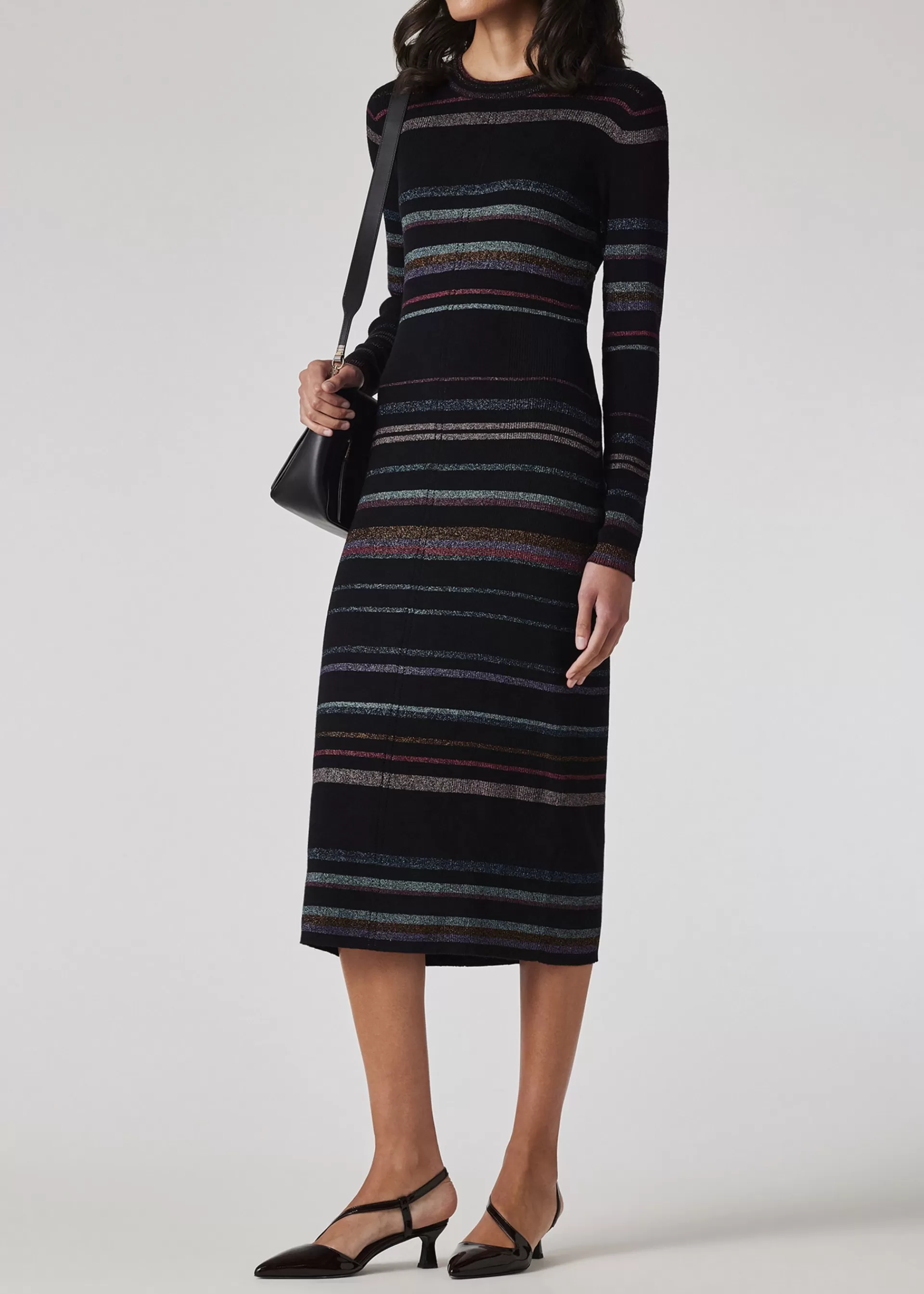 Women's 'Midnight Swirl' Glitter Stripe Knitted Dress>Paul Smith Shop