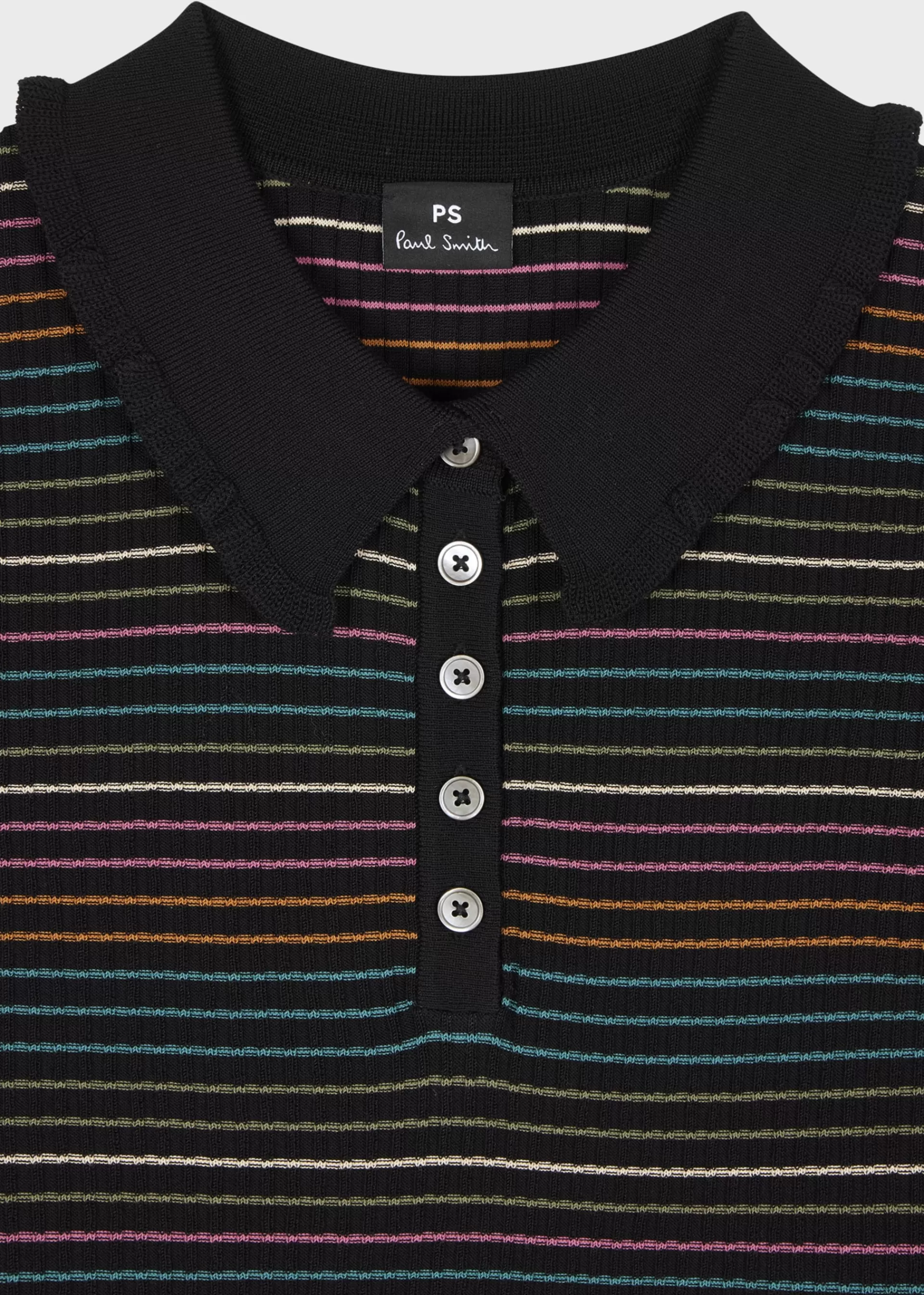 Women's Black Multicoloured Stripe Polo Shirt>Paul Smith Sale