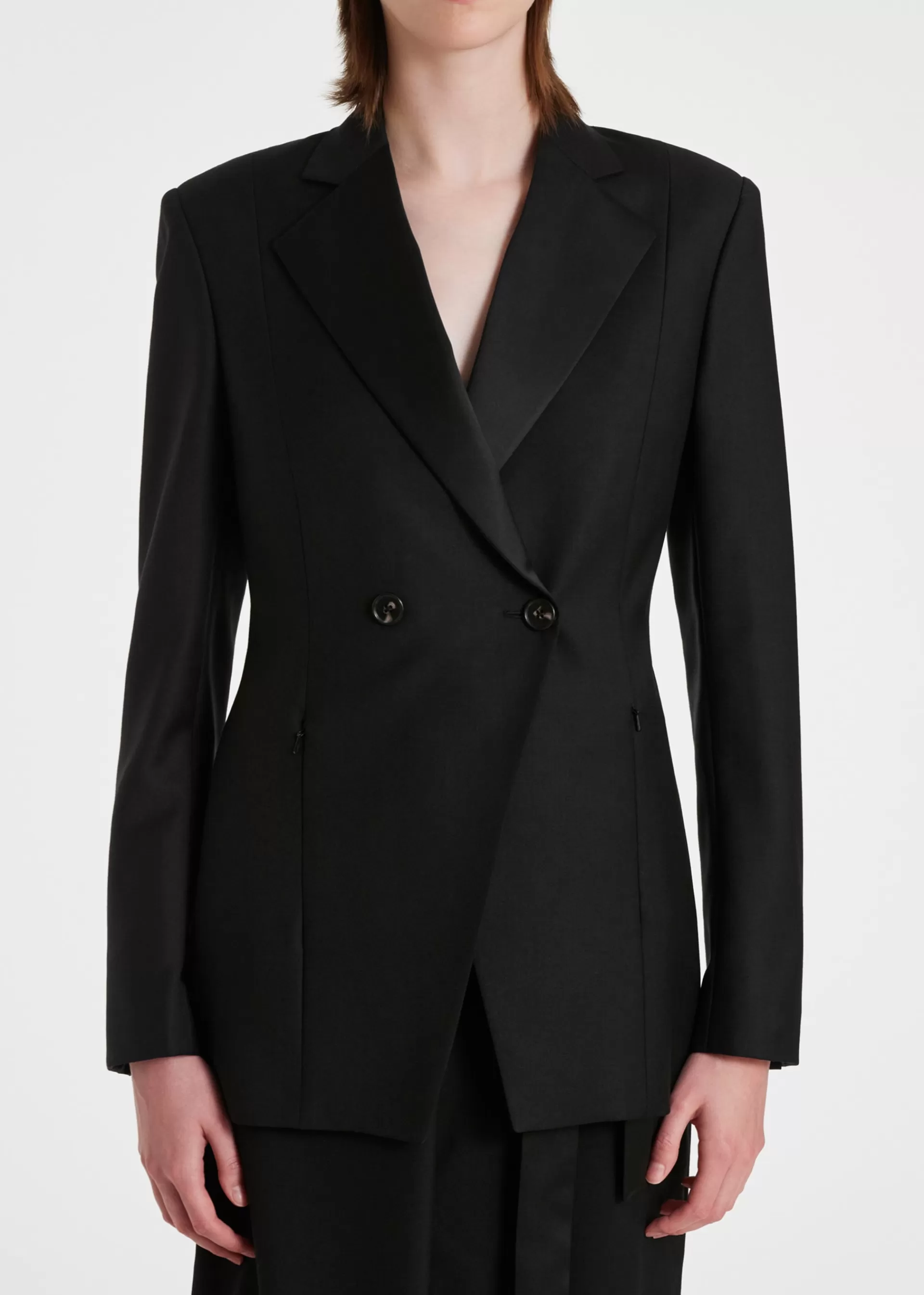 Women's Satin Trim Double-Breasted Blazer>Paul Smith Hot