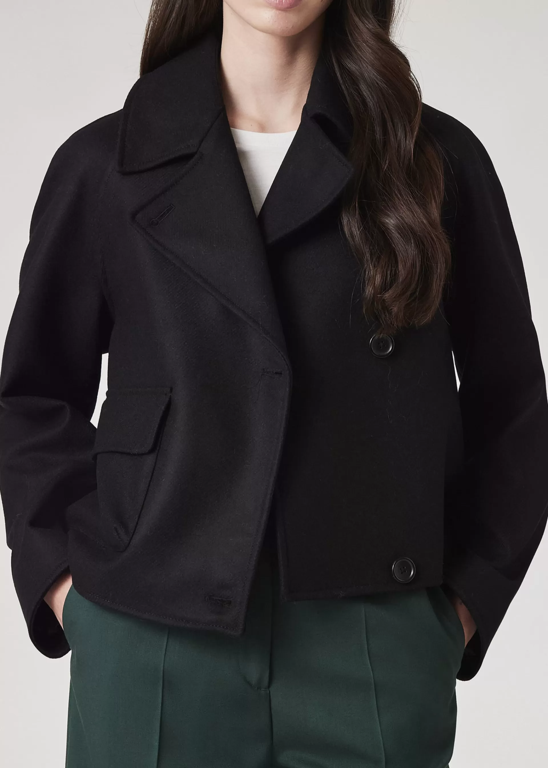 Women's Wool-Cashmere Blend Cropped Cocoon Jacket>Paul Smith Outlet