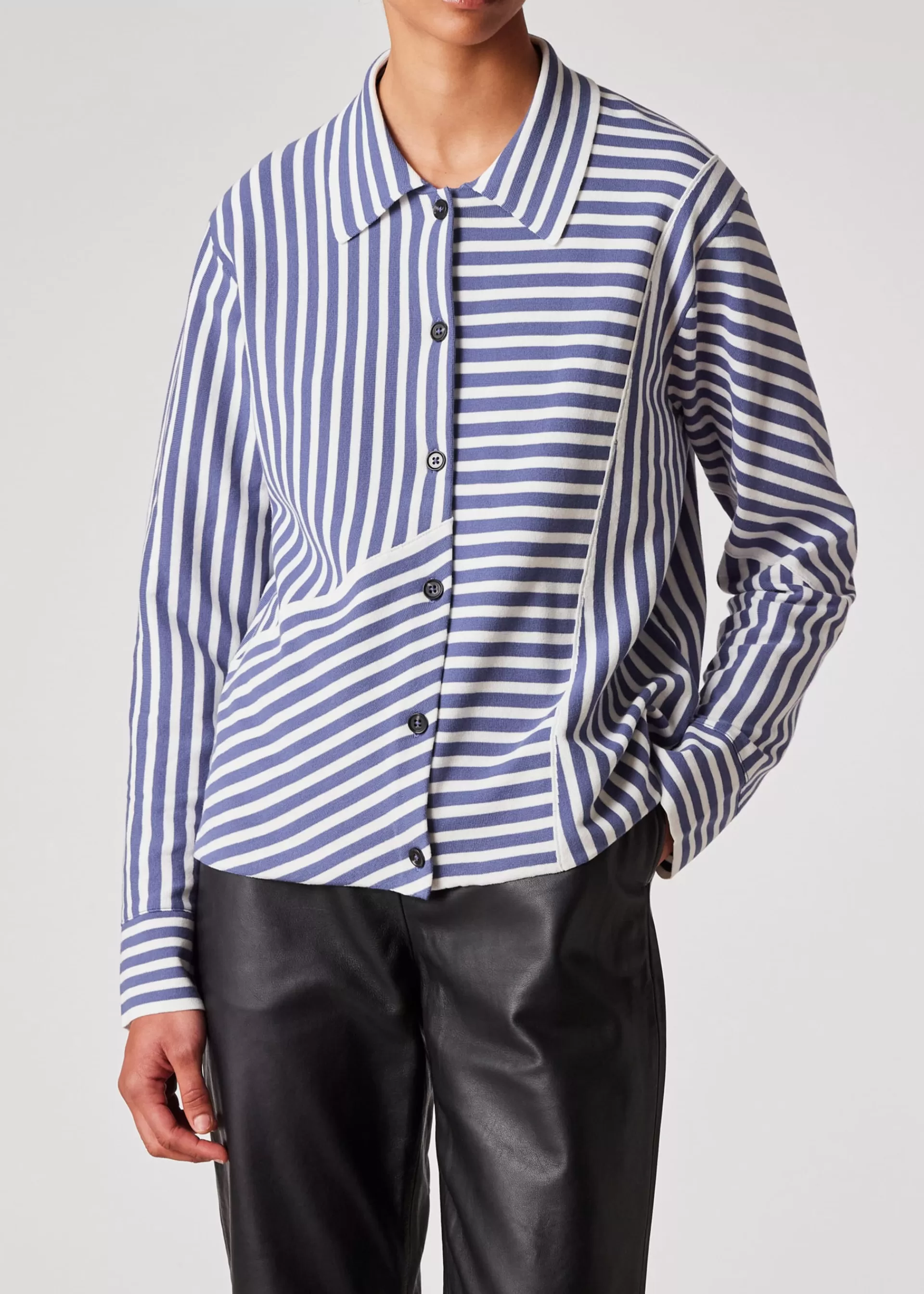 Women's and White Mixed Stripe Knitted Jacket>Paul Smith Clearance