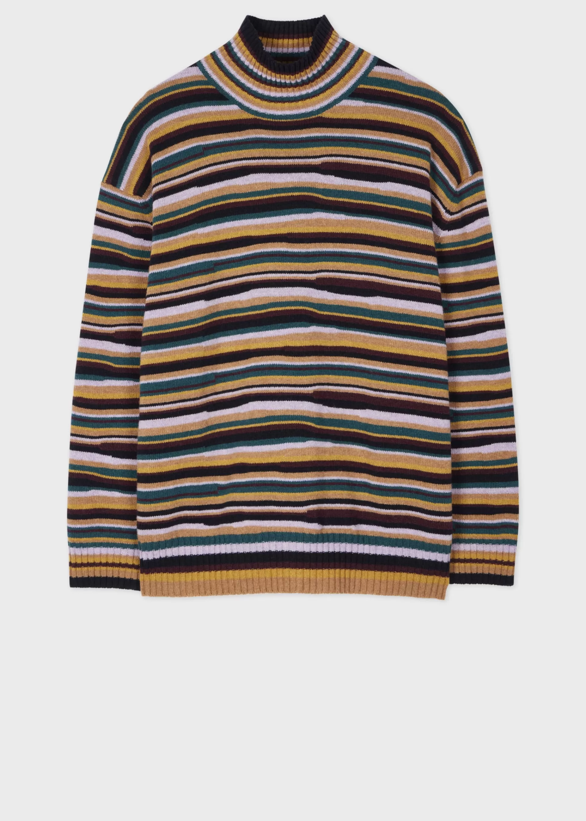 Women's Broken Stripe High Neck Wool-Blend Sweater>Paul Smith Flash Sale