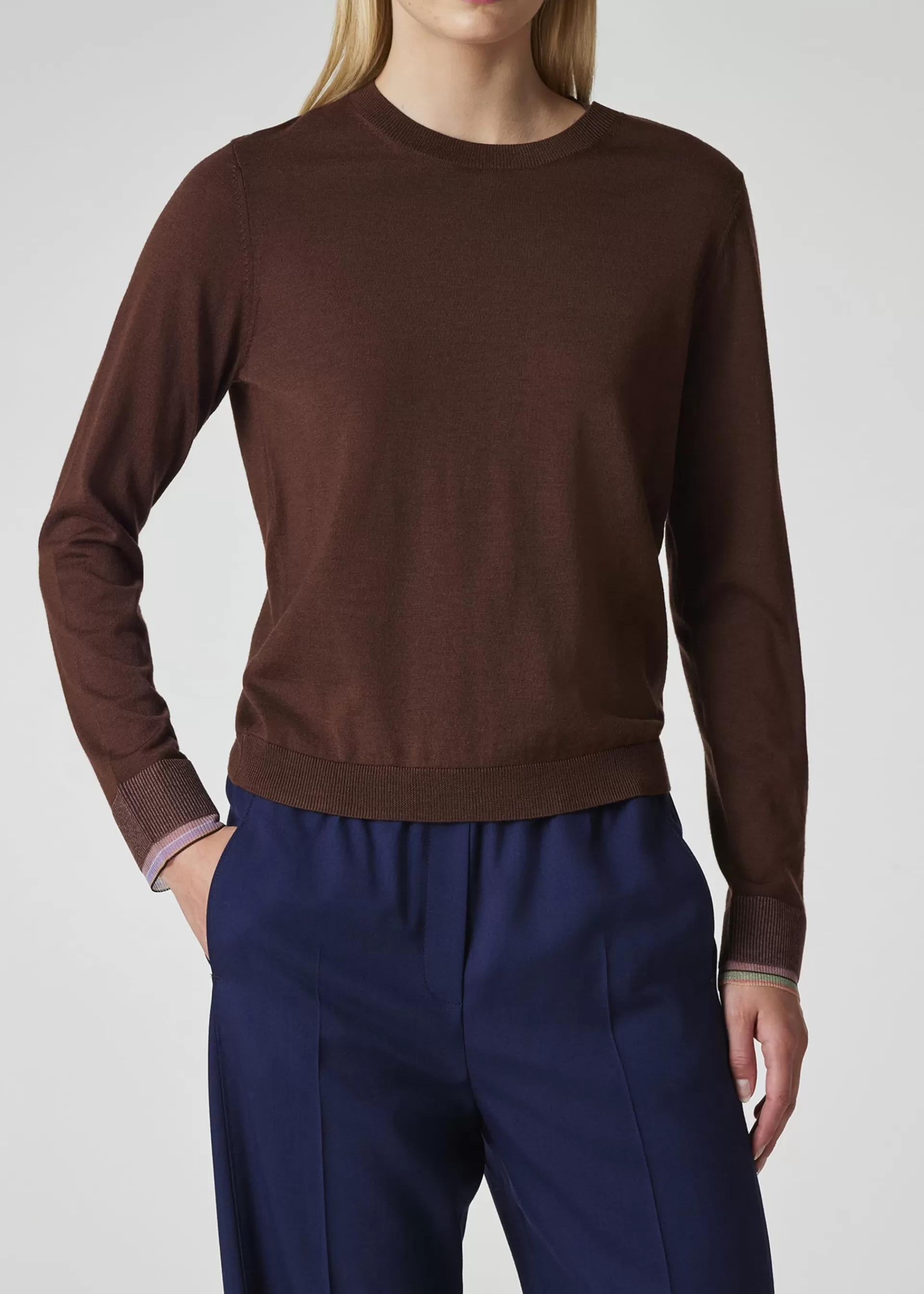 Women's Knitted Merino Crew Neck Sweater>Paul Smith Best