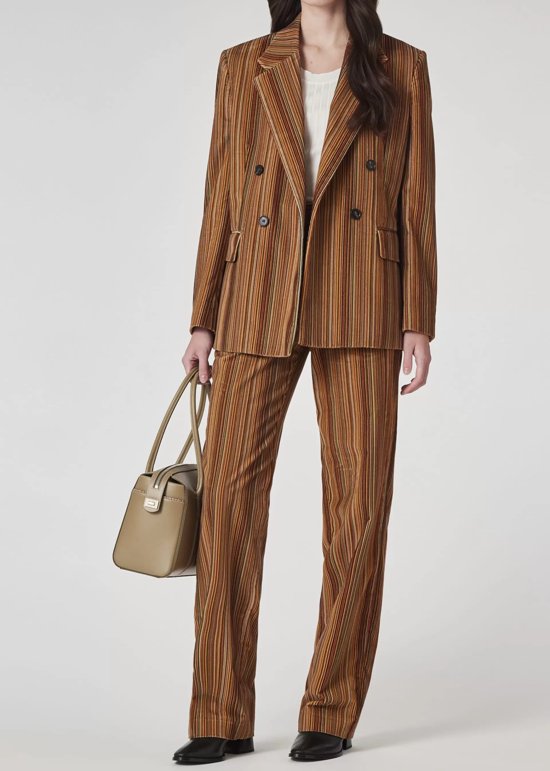 Women's Cord 'Signature Stripe' Double Breasted Blazer>Paul Smith Clearance