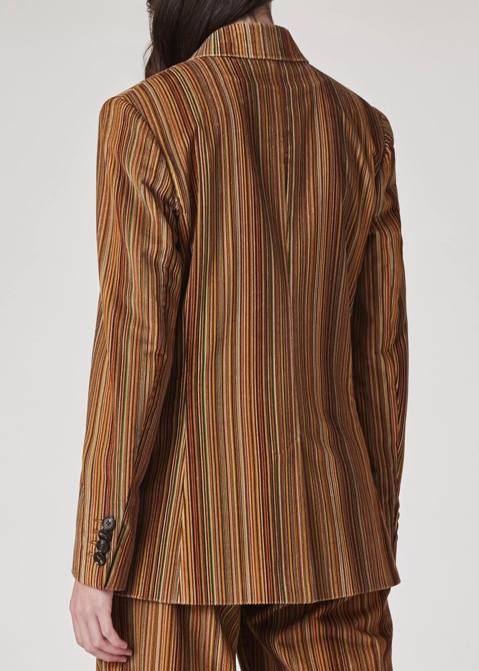 Women's Cord 'Signature Stripe' Double Breasted Blazer>Paul Smith Clearance